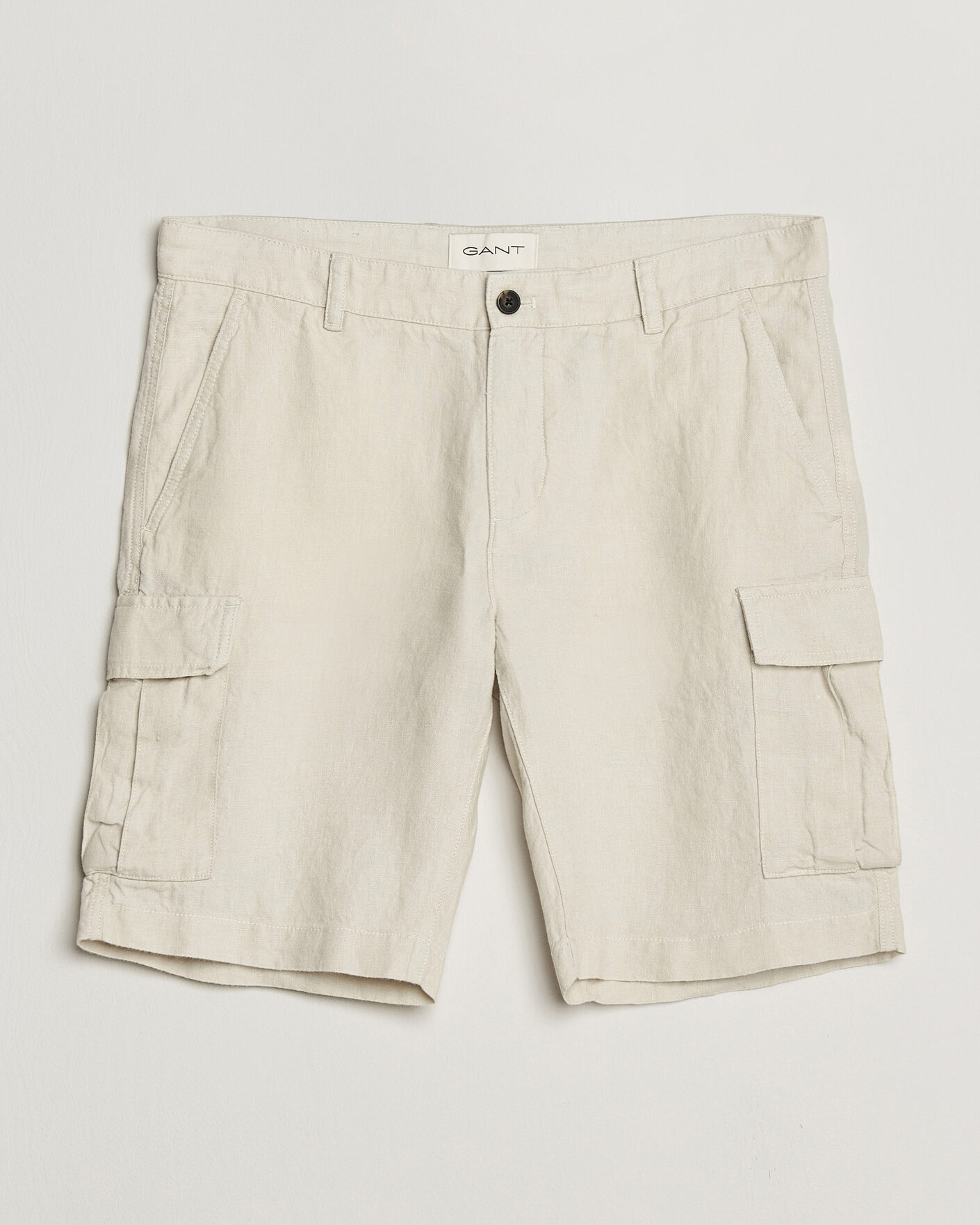 Herre | Shorts | GANT | Regular Fit Linen Cargo Shorts Sand