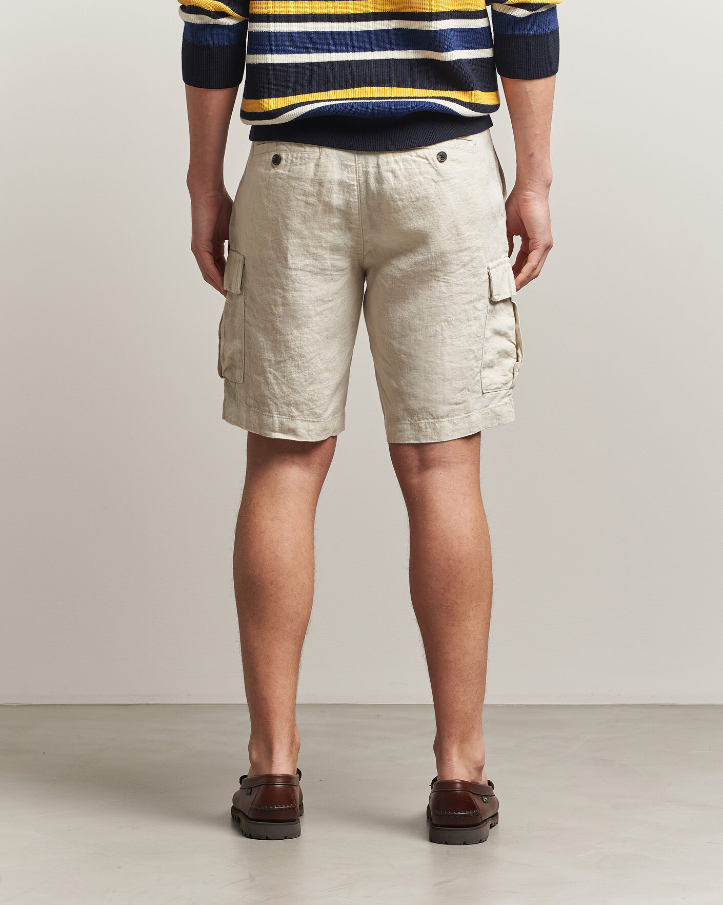 Herre | Shorts | GANT | Regular Fit Linen Cargo Shorts Sand