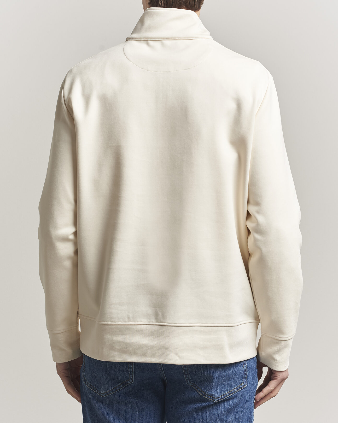 Herre | Trøjer | GANT | Interlock Half Zip Creamed White