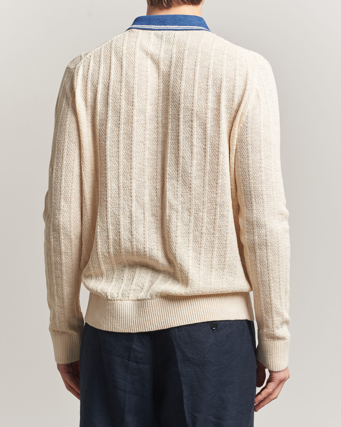 Herre | Trøjer | Gant | Linen/Cotton Knitted Polo Creamed White