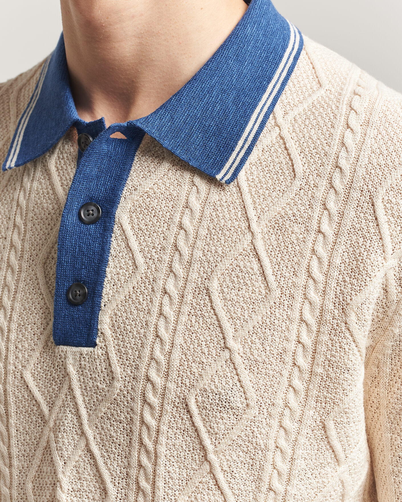 Herre | Trøjer | Gant | Linen/Cotton Knitted Polo Creamed White