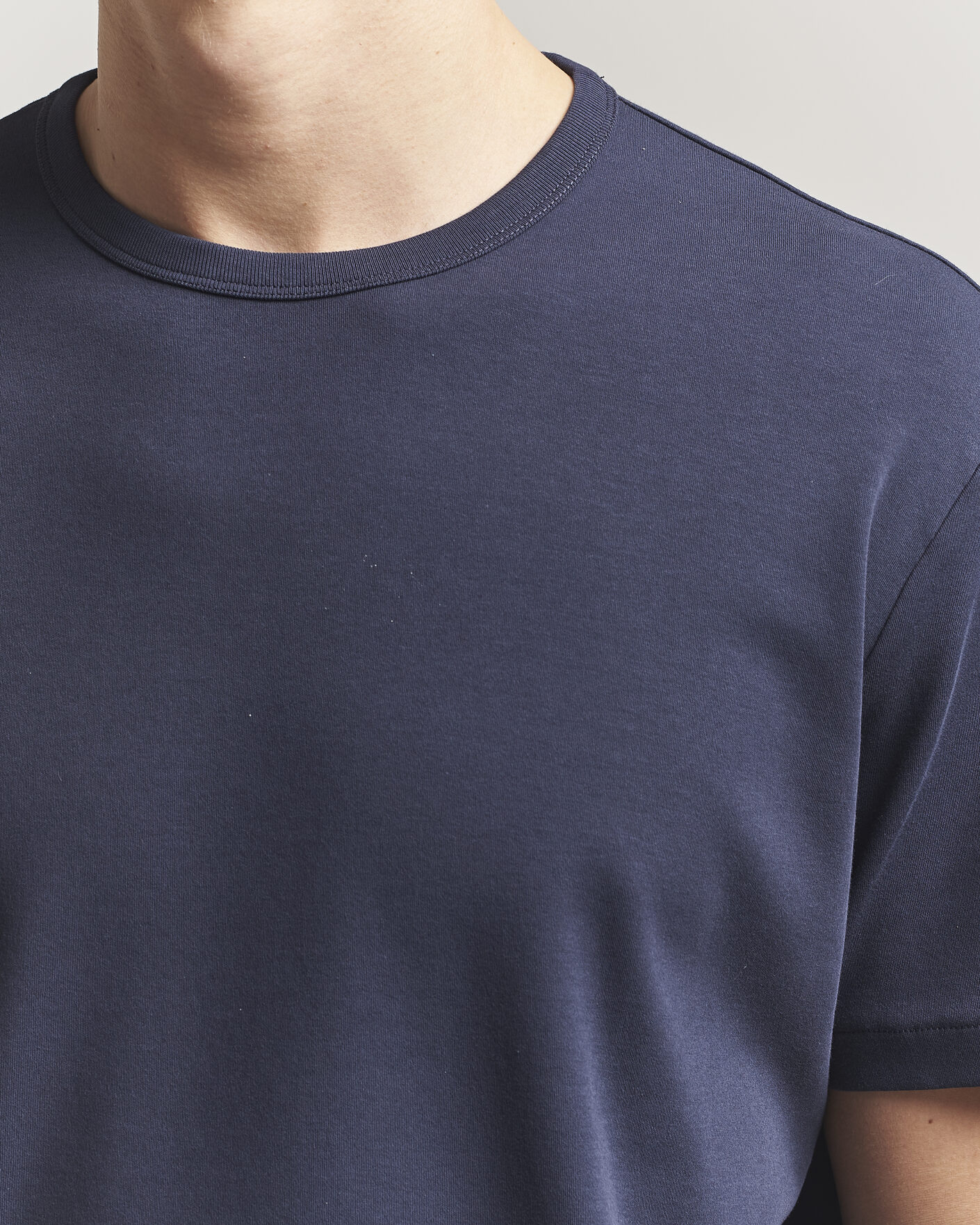 Herre | T-Shirts | GANT | Interlock Crew Neck T-Shirt Evening Blue