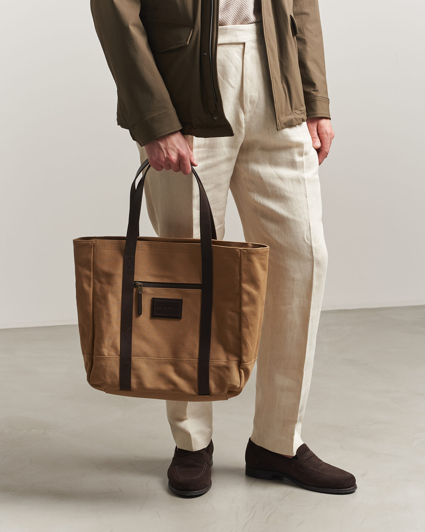 Herre | Tasker | Gant | Washed Canvas Tote Bag Warm Khaki