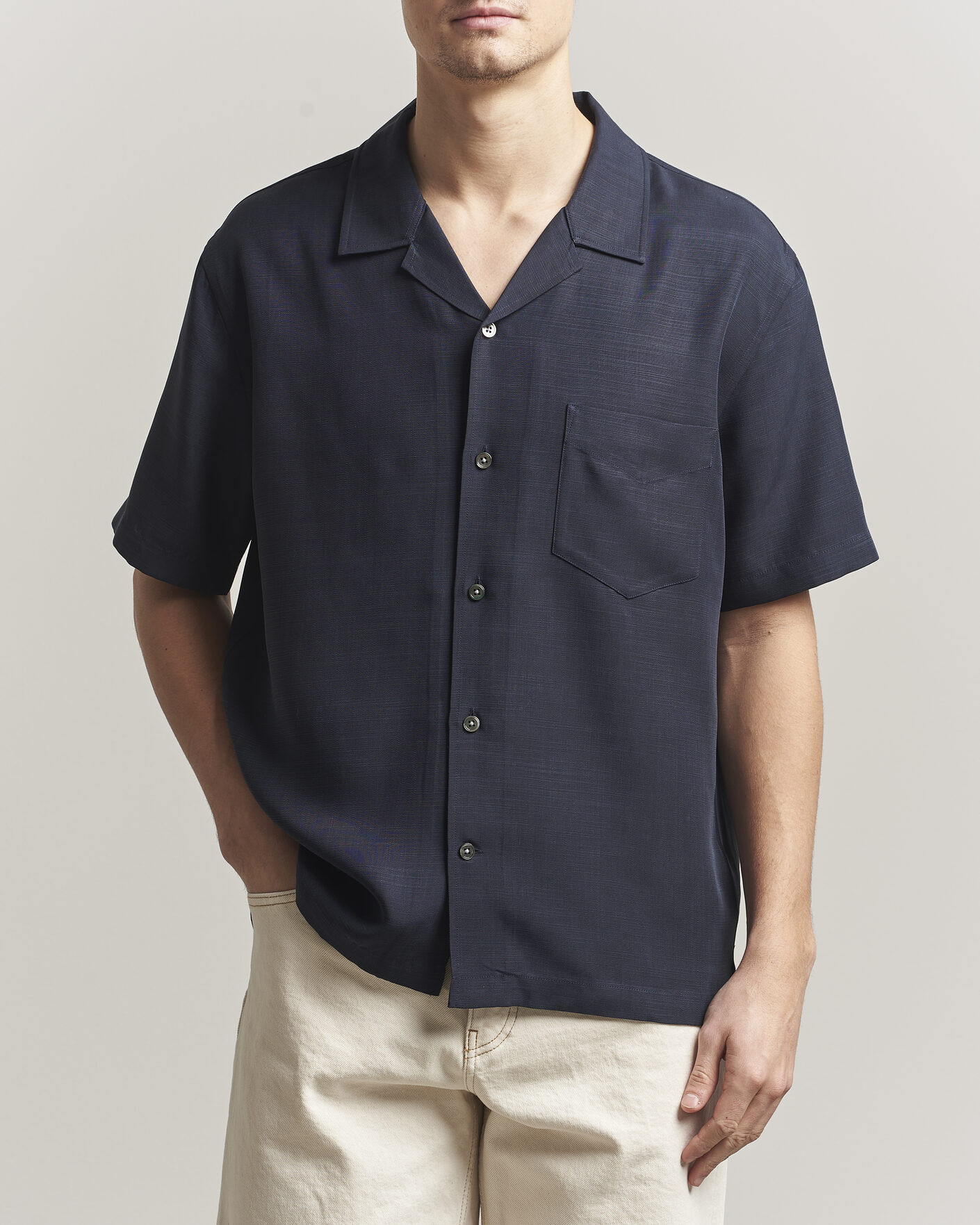 Herre | Skjorter | GANT | Regular Fit Lyocell Resort Shirt Evening Blue