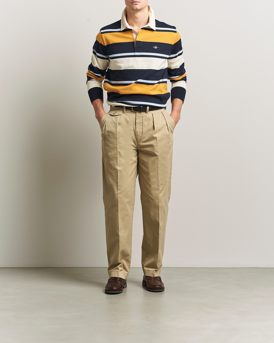 Herre | Bukser | GANT | Regular Pleated Twill Chinos Woody Beige