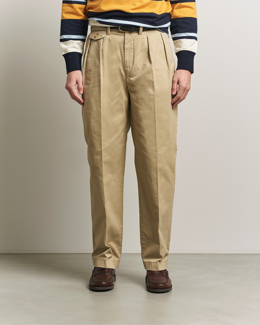 Herre | Bukser | GANT | Regular Pleated Twill Chinos Woody Beige