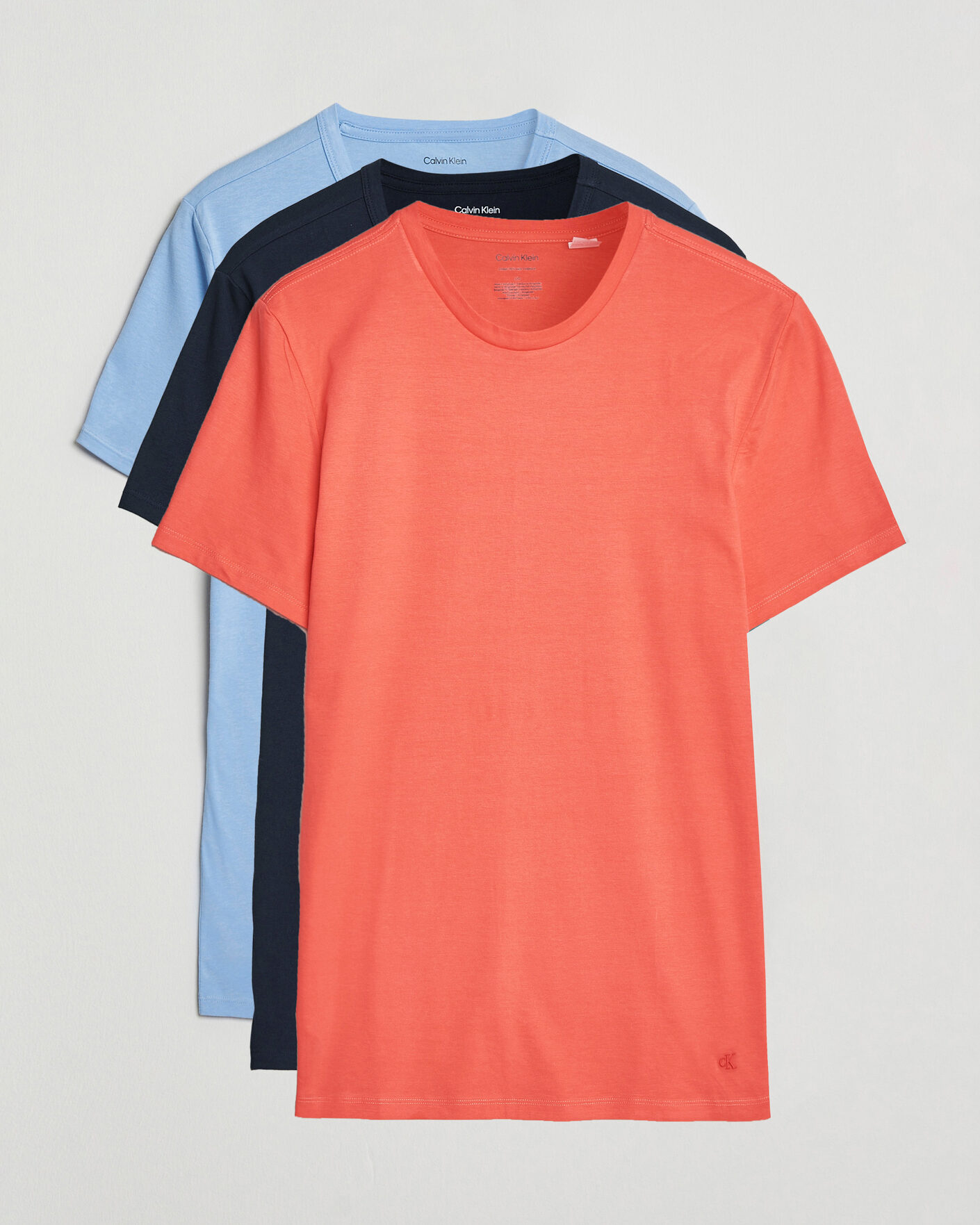Herre | T-Shirts | Calvin Klein | 3-Pack Cotton Crew Neck T-Shirt Navy/Red/Blue