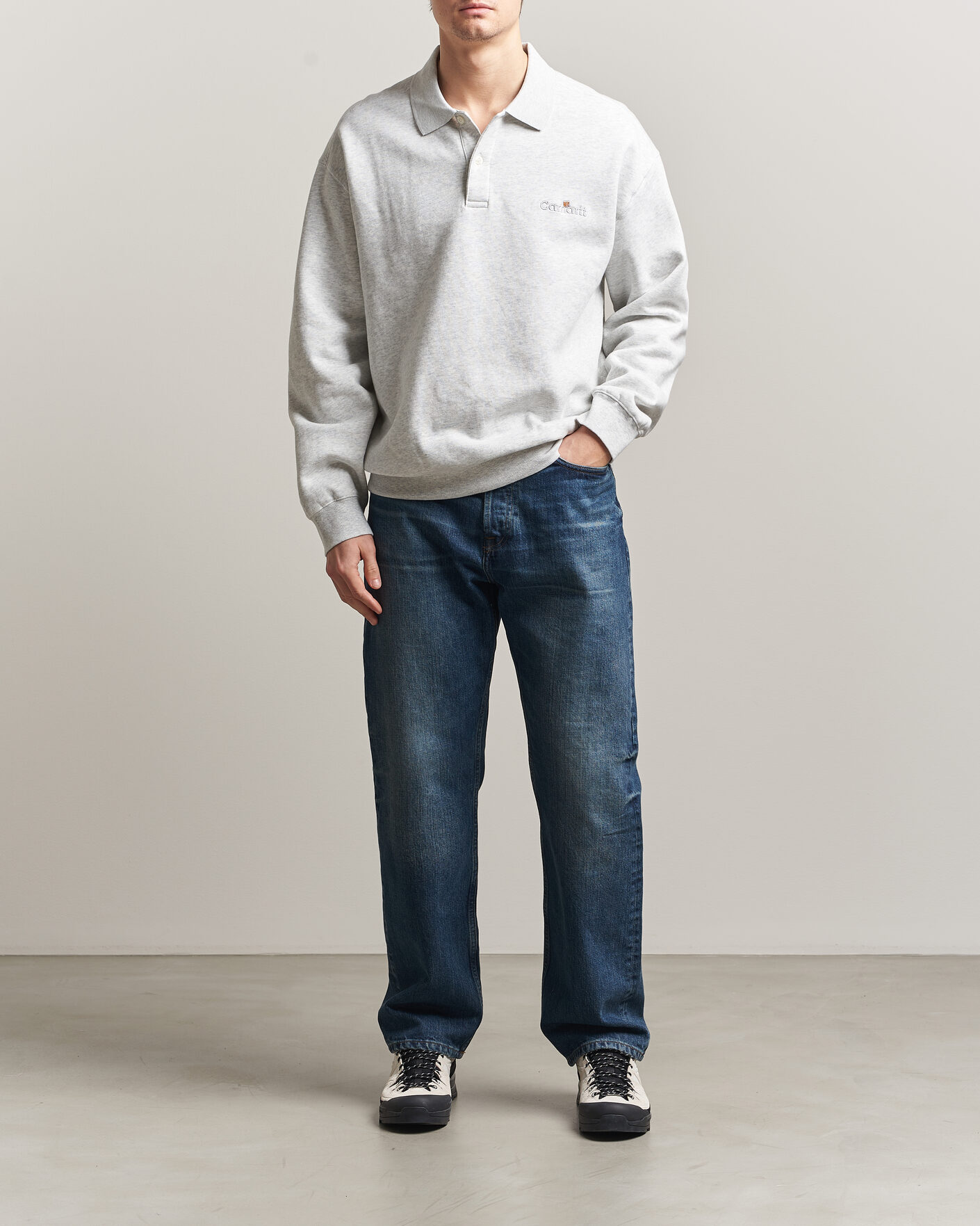 Herre | Trøjer | Carhartt WIP | WIP Label Polo Sweatshirt Ash Heather
