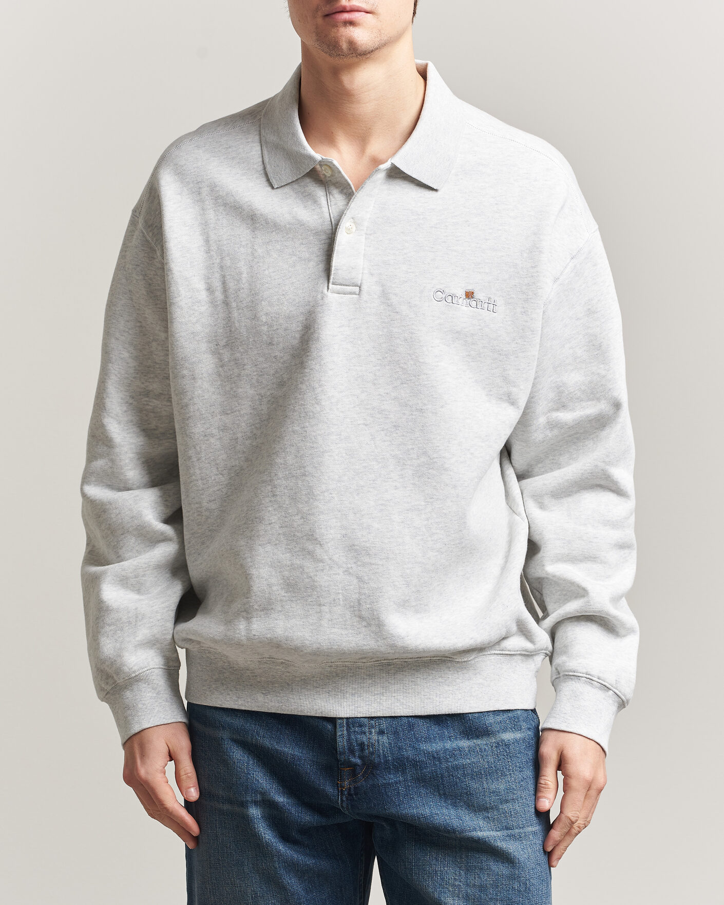 Herre | Trøjer | Carhartt WIP | WIP Label Polo Sweatshirt Ash Heather