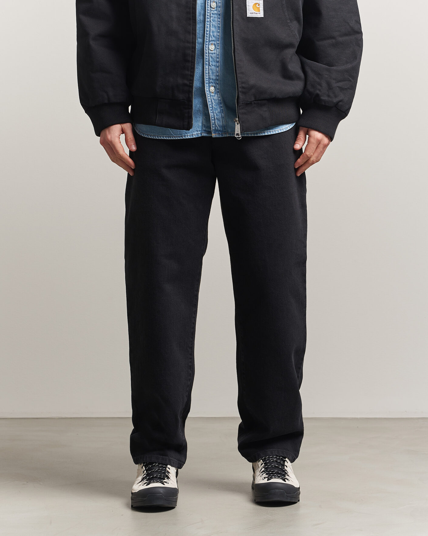Herre | Skjorter | Carhartt WIP | Aaron Pant Smith Denim Grey Stone Wash