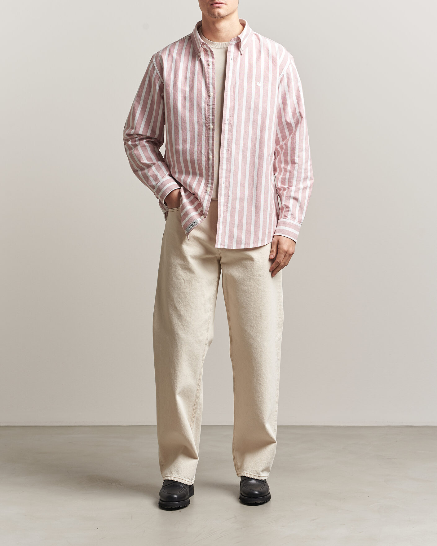 Herre | Skjorter | Carhartt WIP | Deven Striped Oxford Shirt Oxide Red