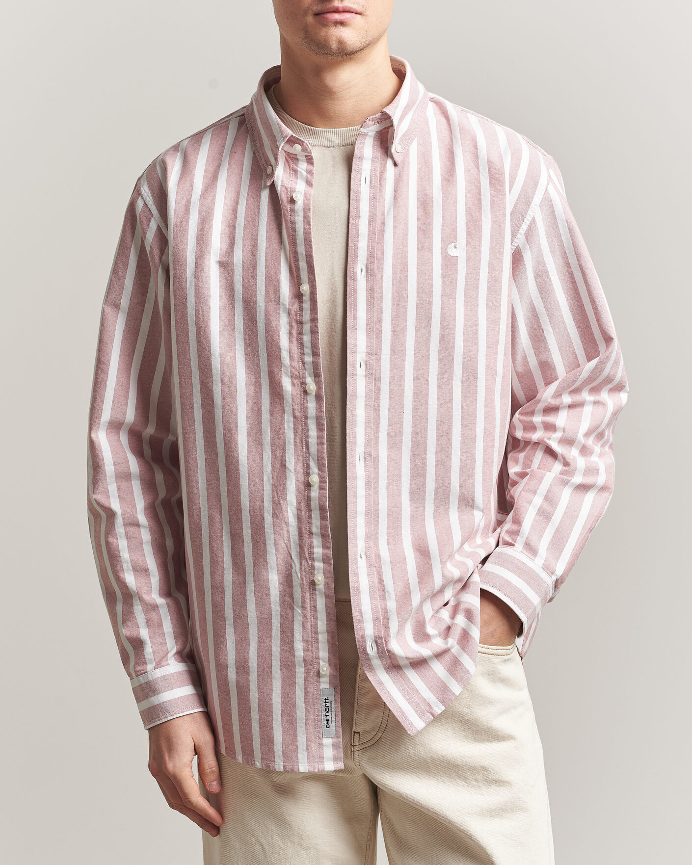 Herre | Skjorter | Carhartt WIP | Deven Striped Oxford Shirt Oxide Red