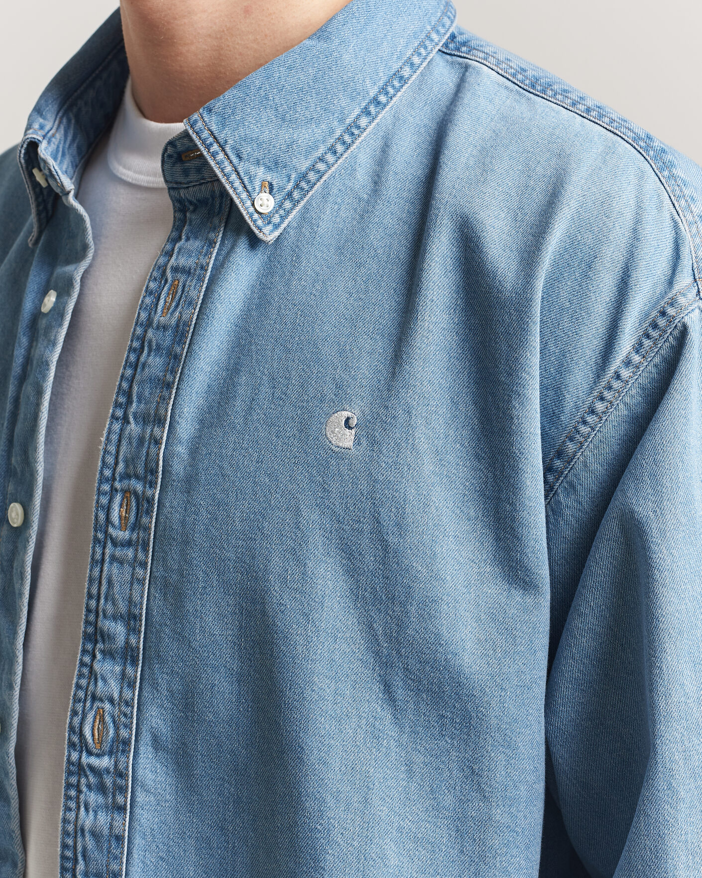 Herre | Skjorter | Carhartt WIP | Lucas Denim Shirt Blue Bleached