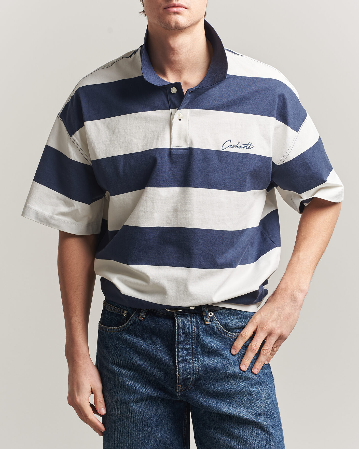 Herre | Polotrøjer | Carhartt WIP | Delrey Polo Blue Stripe