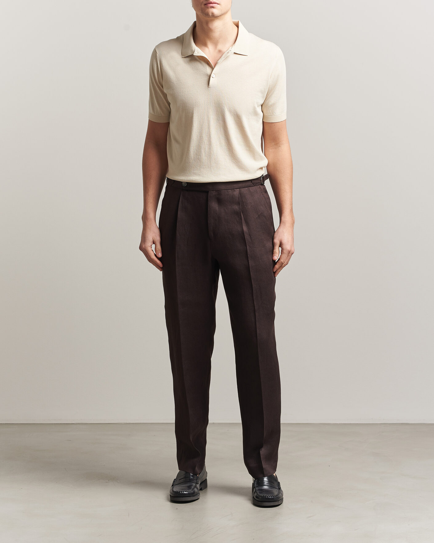 Herre | Polotrøjer | Piacenza Cashmere | Short Sleeve Knitted Polo Off White