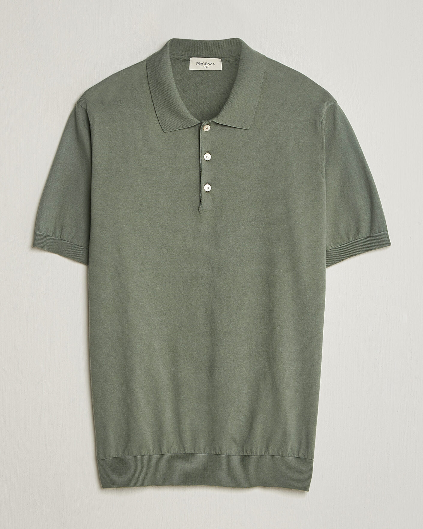 Herre | Polotrøjer | Piacenza Cashmere | Short Sleeve Knitted Polo Sage