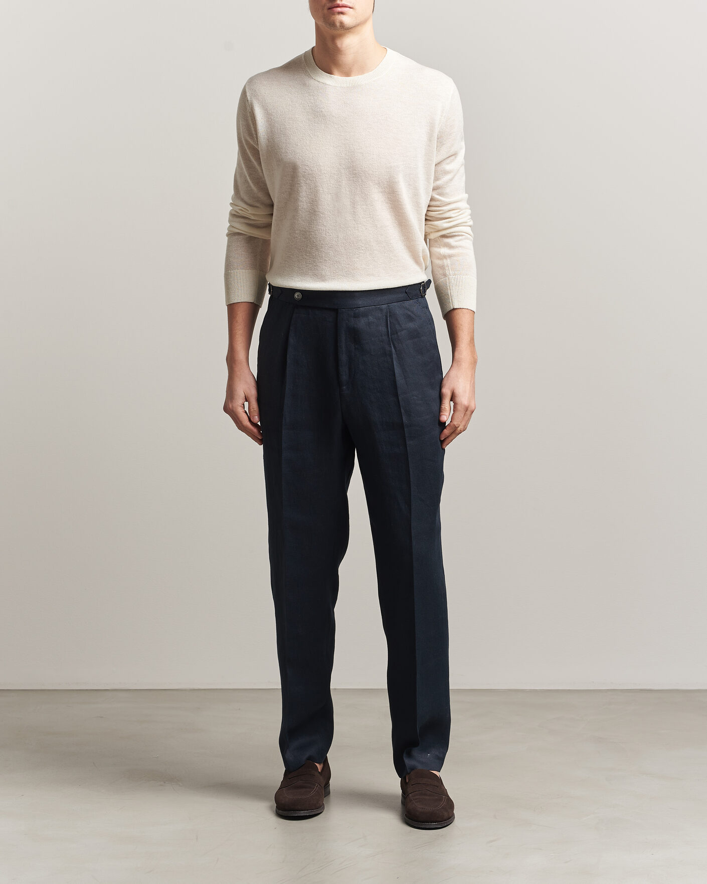 Herre | Trøjer | Piacenza Cashmere | Soft Silk/Cashmere Crew Neck Off White