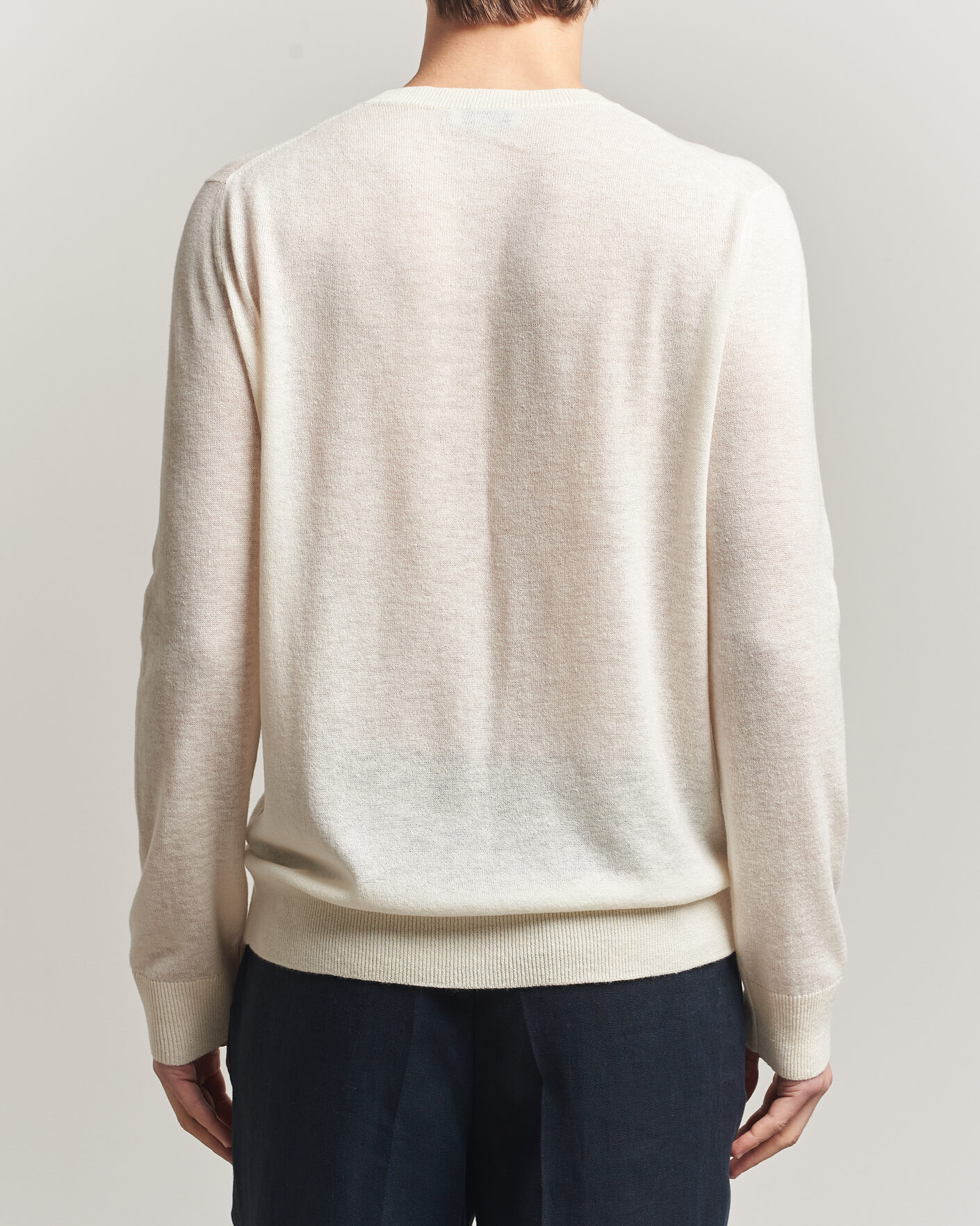 Herre | Trøjer | Piacenza Cashmere | Soft Silk/Cashmere Crew Neck Off White