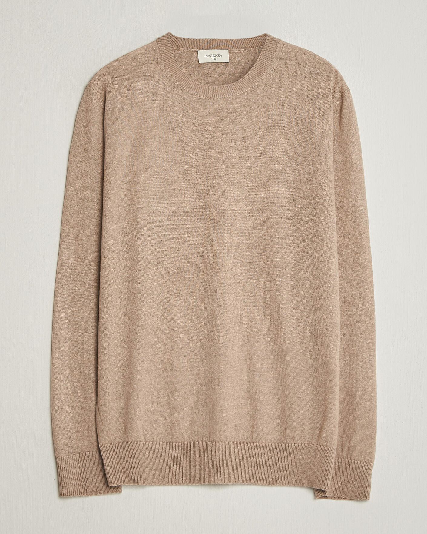 Herre | Trøjer | Piacenza Cashmere | Soft Silk/Cashmere Crew Neck Beige