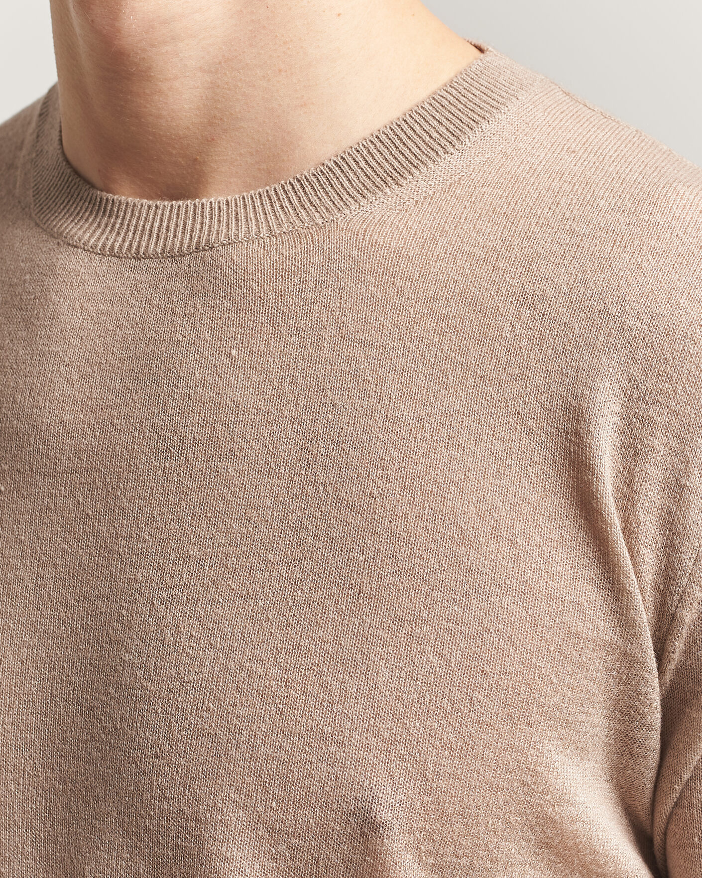 Herre | Trøjer | Piacenza Cashmere | Soft Silk/Cashmere Crew Neck Beige