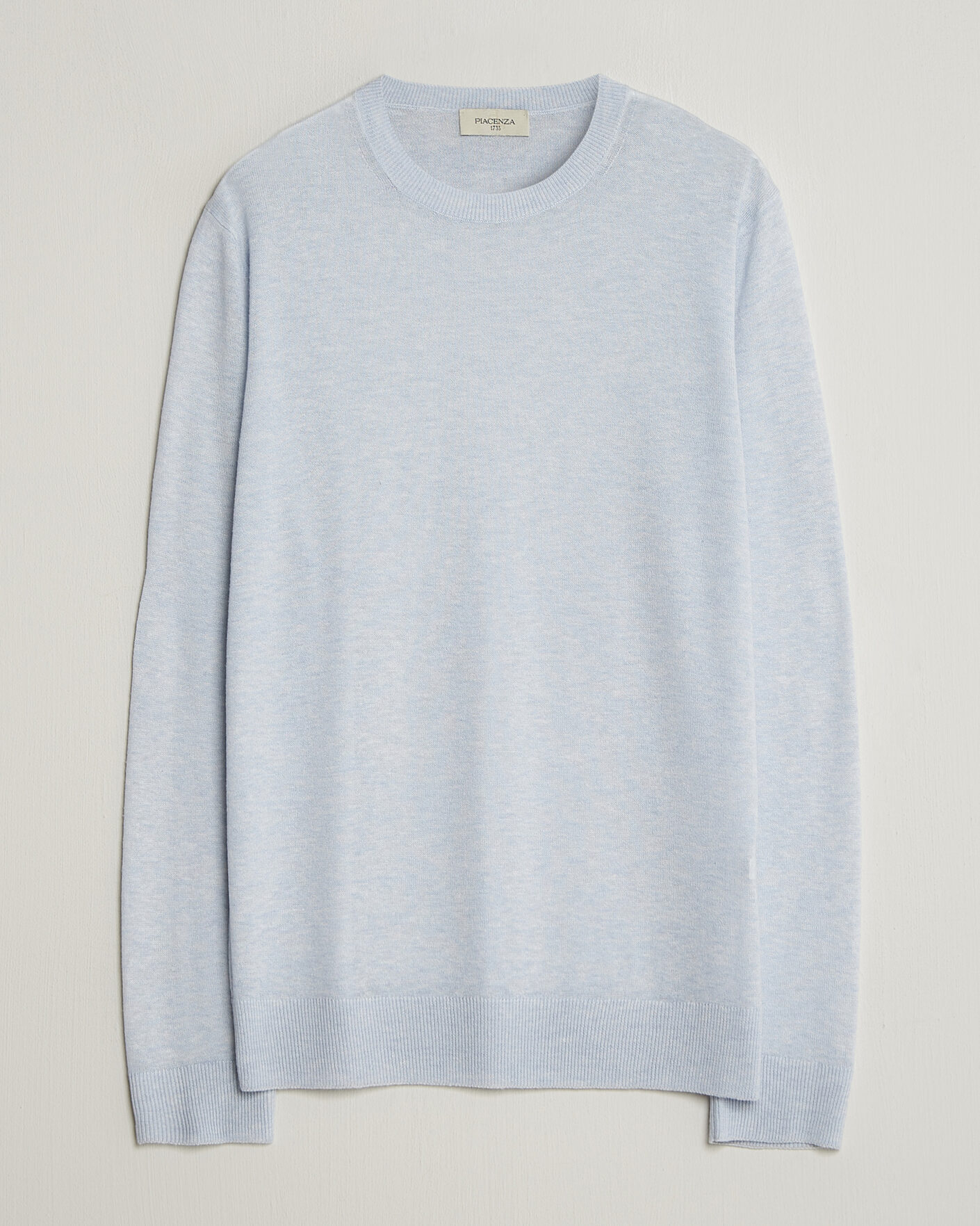 Herre | Trøjer | Piacenza Cashmere | Soft Silk/Cashmere Crew Neck Sky Blue