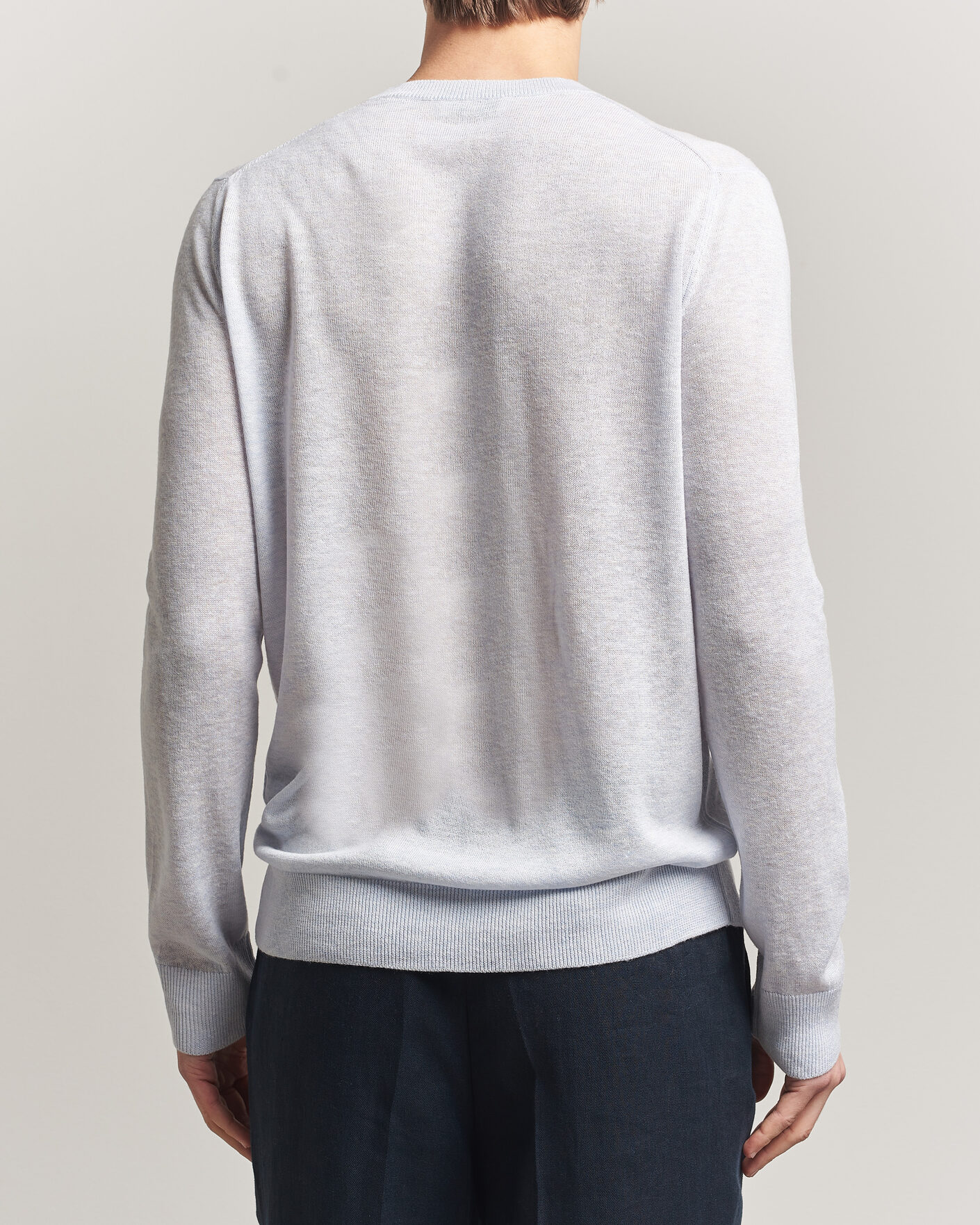 Herre | Trøjer | Piacenza Cashmere | Soft Silk/Cashmere Crew Neck Sky Blue
