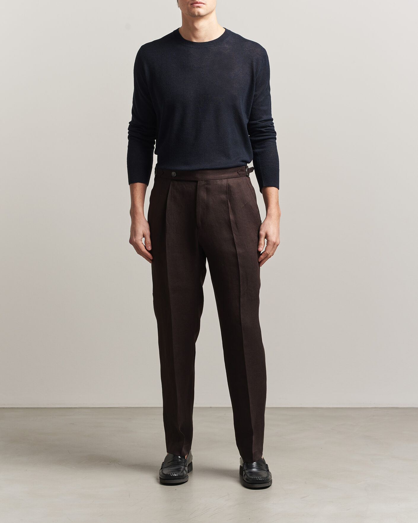 Herre | Trøjer | Piacenza Cashmere | Soft Silk/Cashmere Crew Neck  Navy