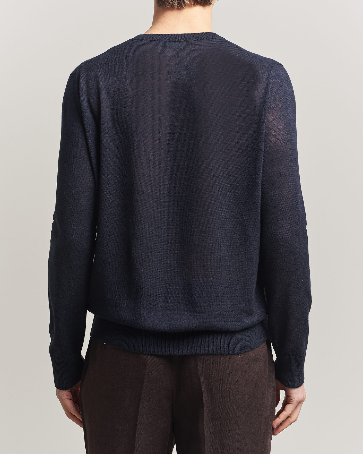 Herre | Trøjer | Piacenza Cashmere | Soft Silk/Cashmere Crew Neck Navy