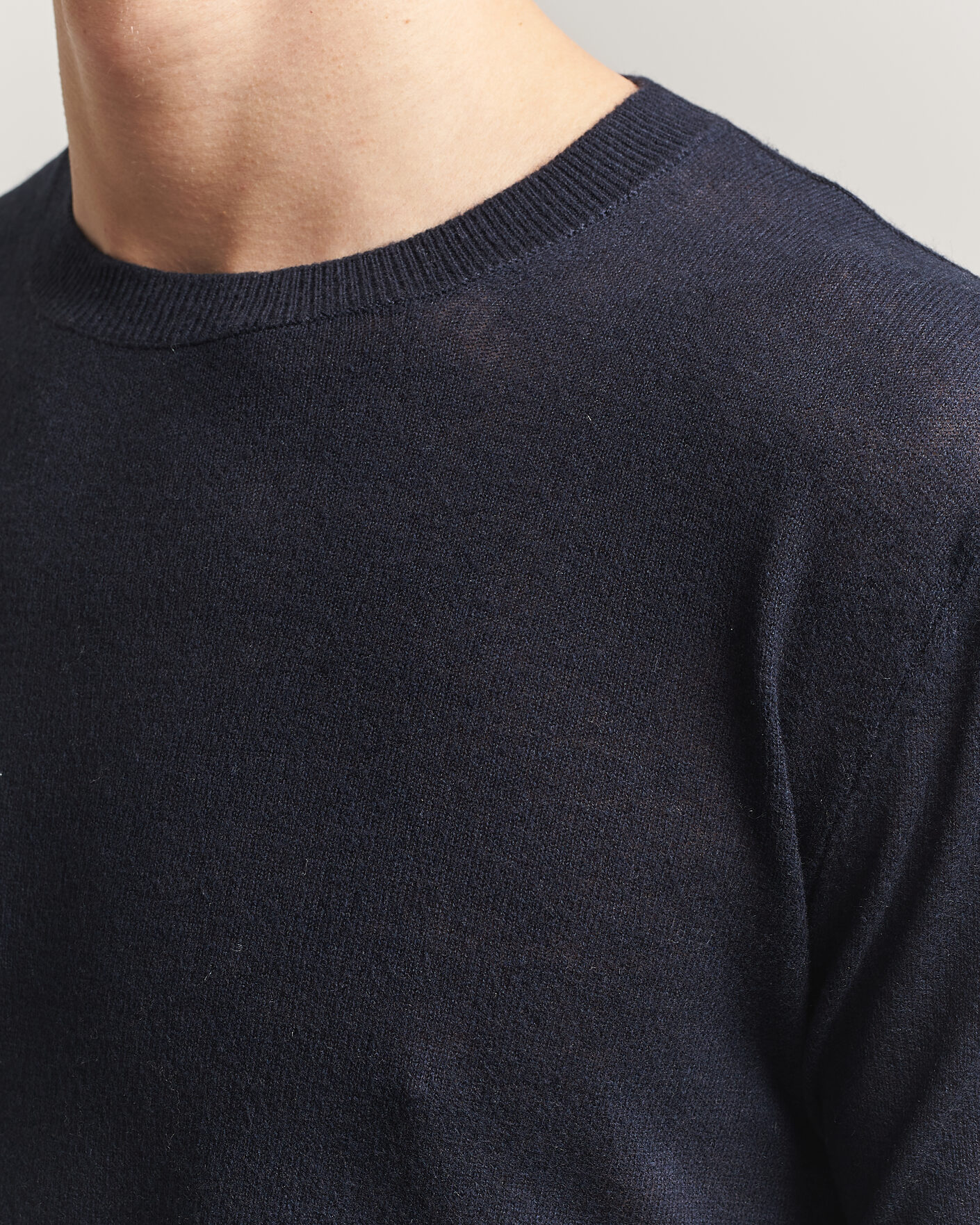 Herre | Trøjer | Piacenza Cashmere | Soft Silk/Cashmere Crew Neck  Navy