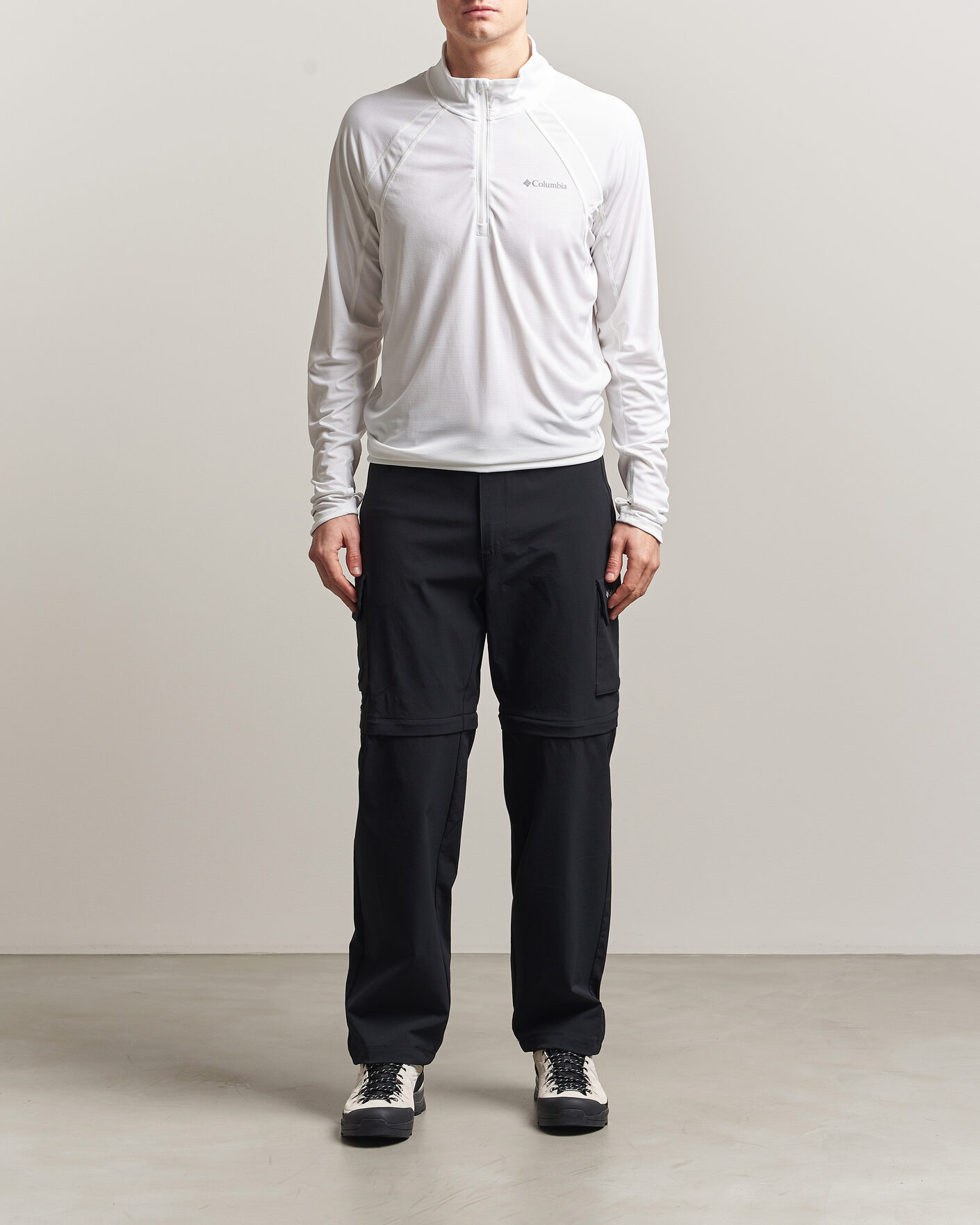 Herre | T-Shirts | Columbia | Stealth Spring Half-Zip T-Shirt White