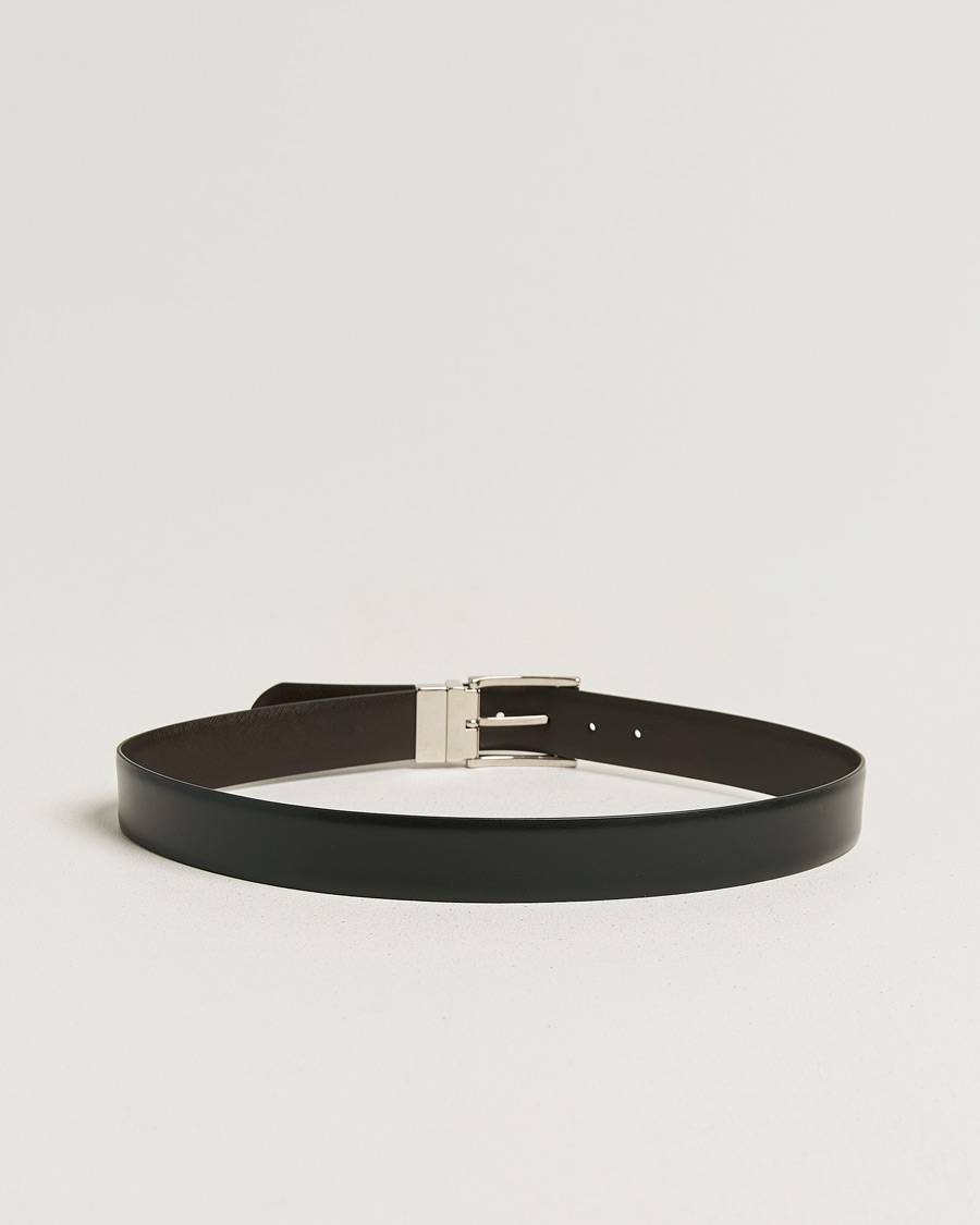 Herre | Bælter | Canali | Reversible Saffiano Belt Black/Brown