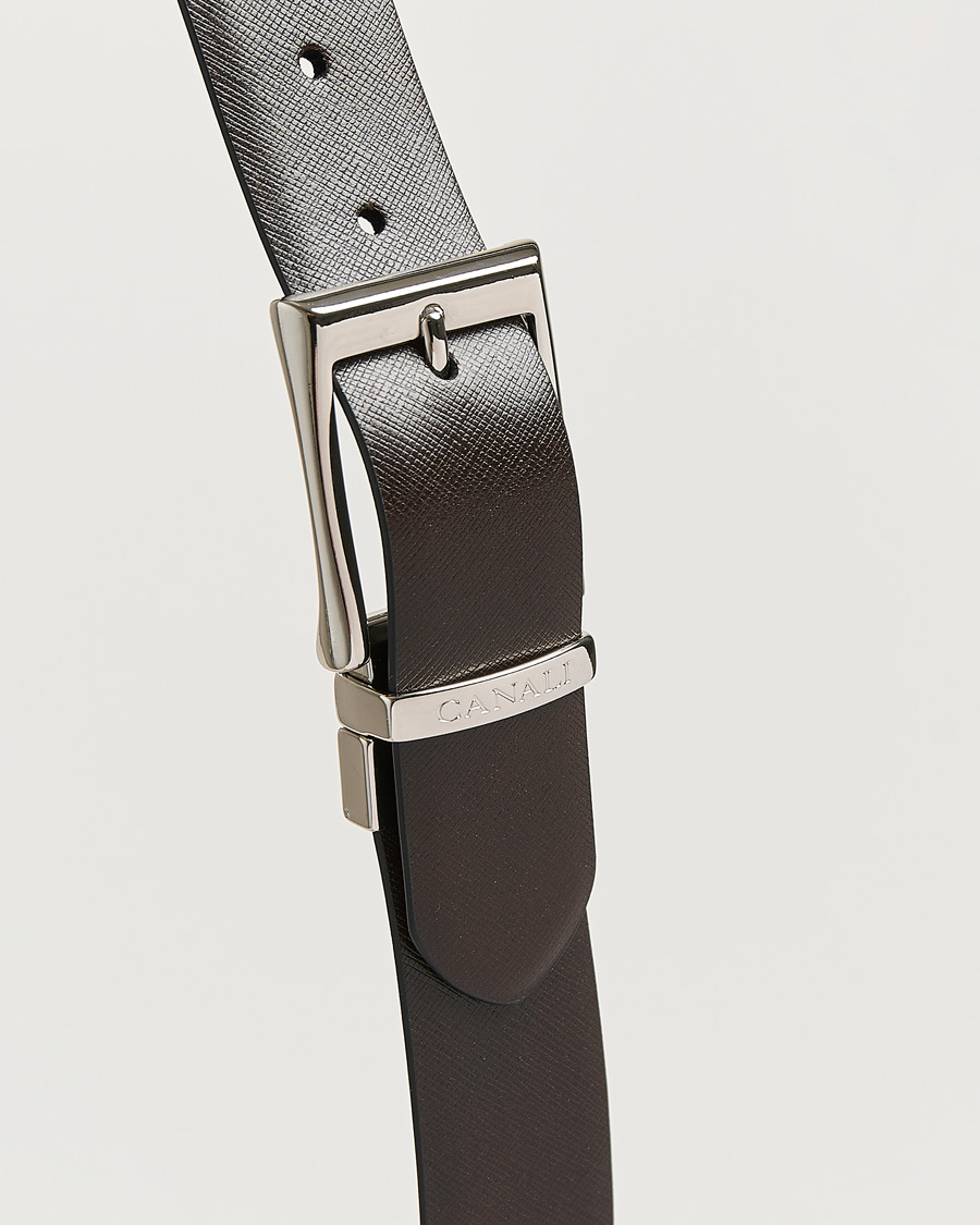 Herre | Bælter | Canali | Reversible Saffiano Belt Black/Brown