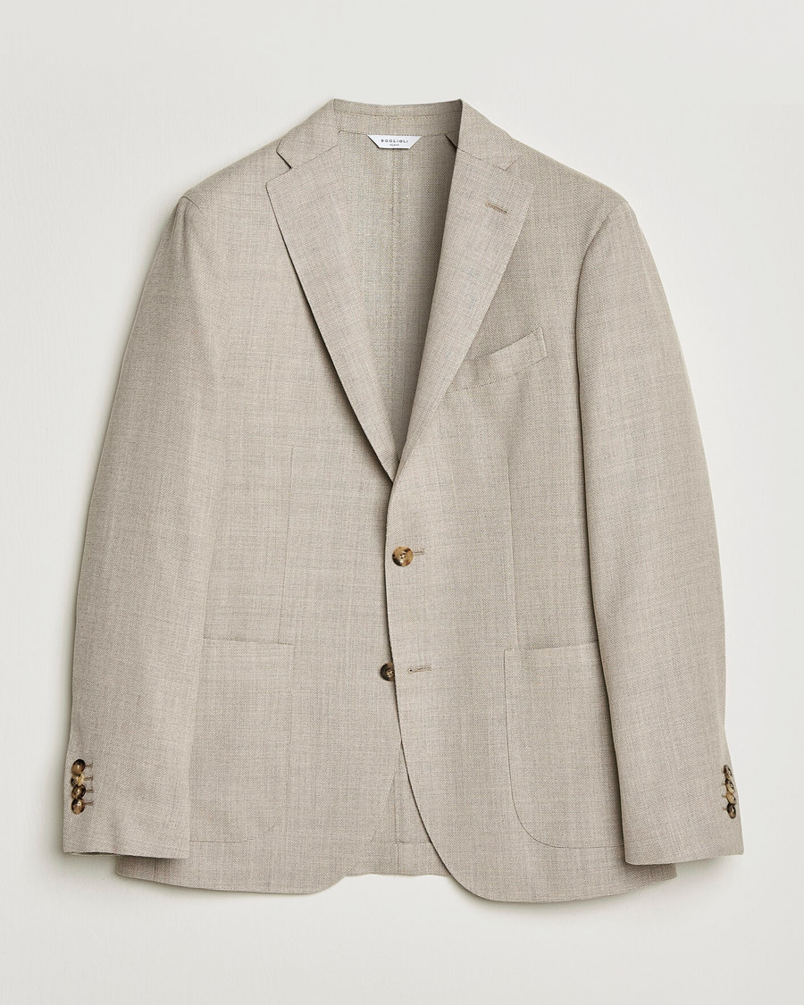 Herre | Blazere & jakker | Boglioli | K Jacket Wool Hopsack Blazer Light Beige