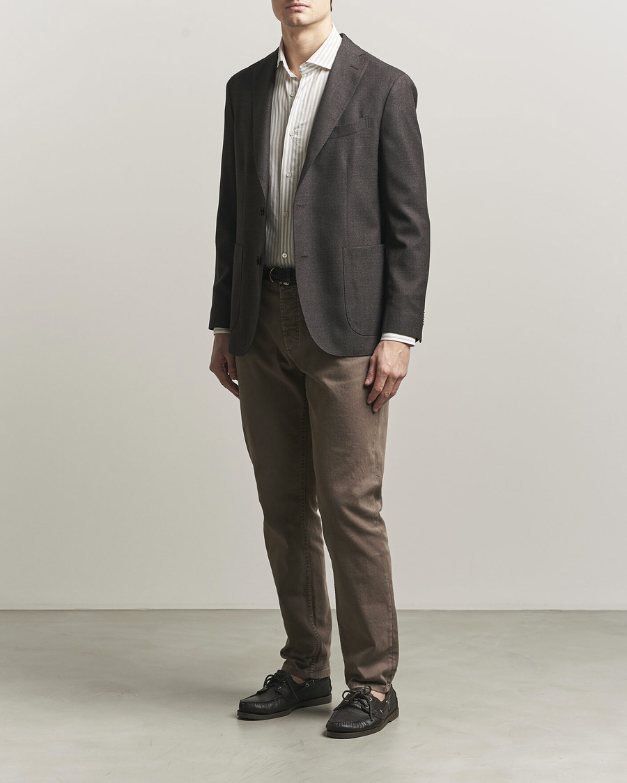 Herre | Blazere & jakker | Boglioli | K Jacket Wool Hopsack Blazer Dark Brown