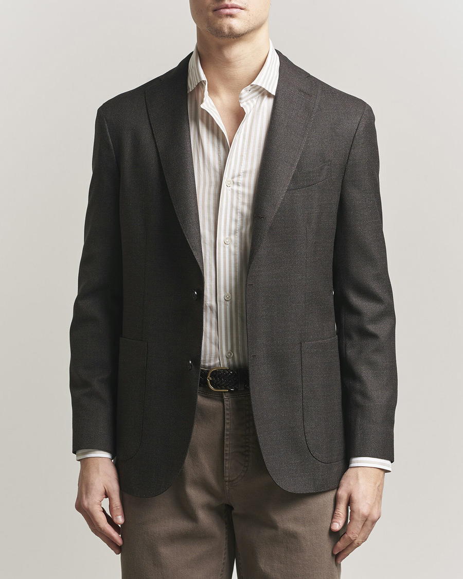 Herre | Blazere & jakker | Boglioli | K Jacket Wool Hopsack Blazer Dark Brown
