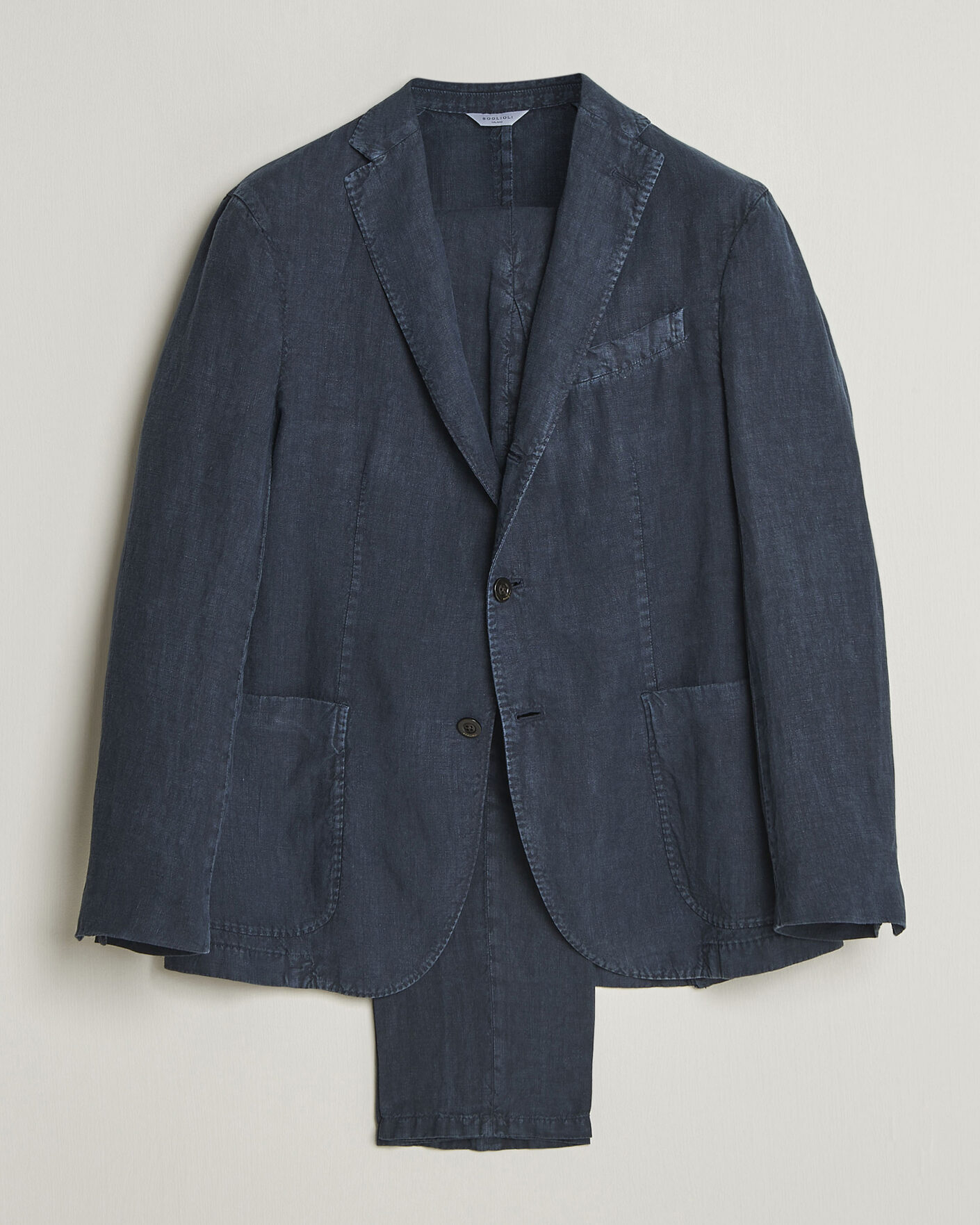 Herre | Jakkesæt | Boglioli | K Jacket Linen Suit Navy