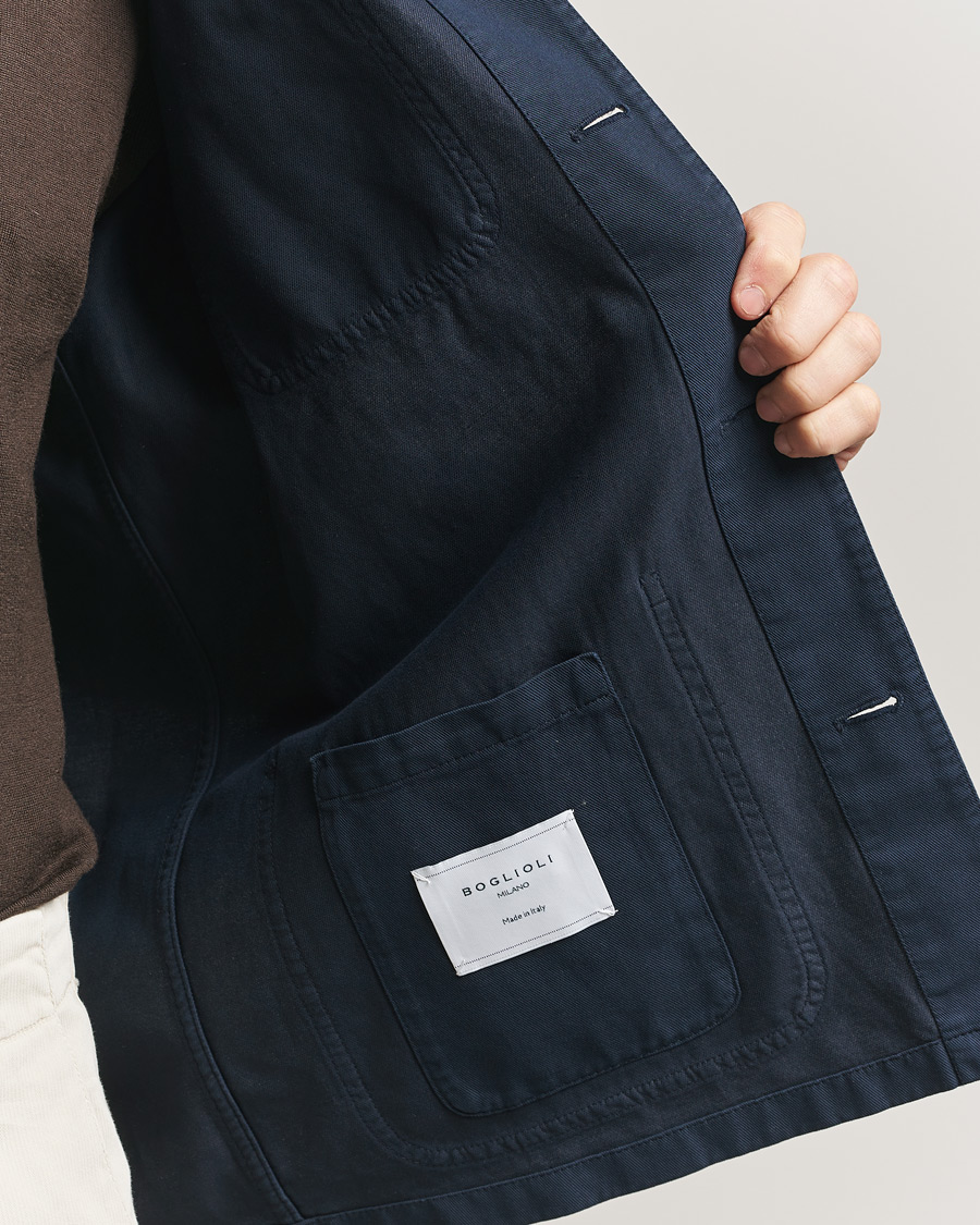 Herre | Jakker | Boglioli | Cotton Gabardine Work Jacket Navy