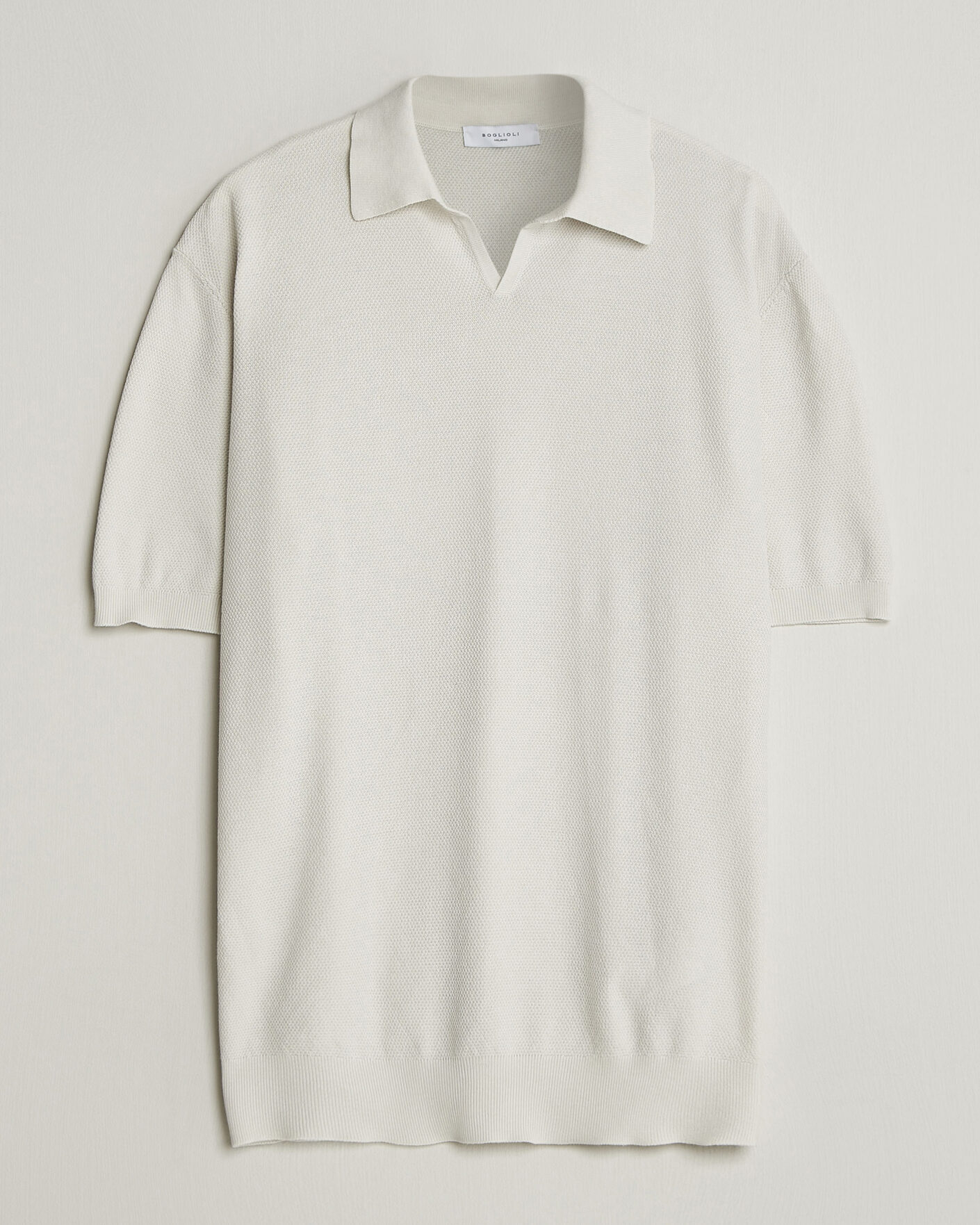 Herre | Polotrøjer | Boglioli | Short Sleeve Polo Piquet Off White