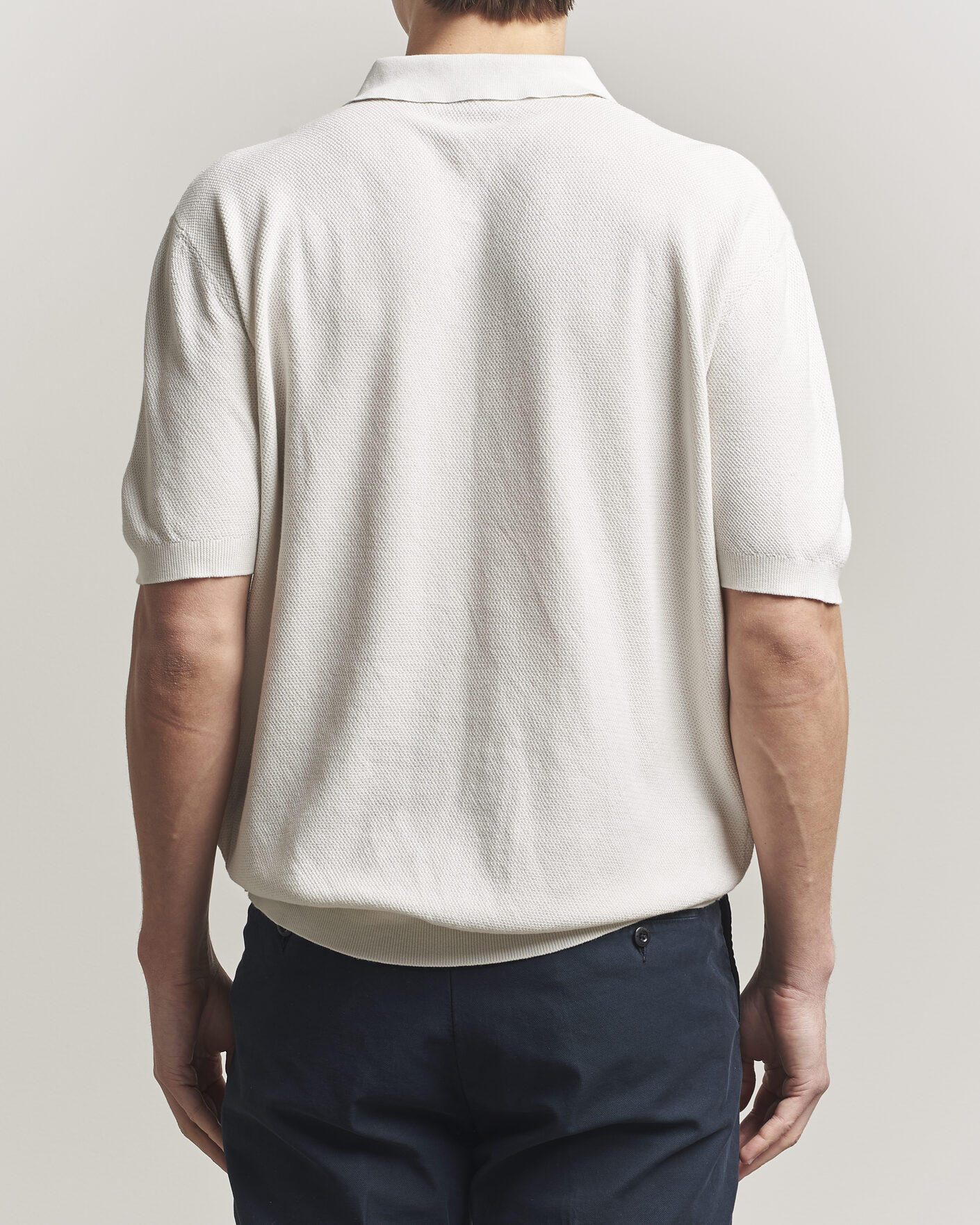 Herre | Polotrøjer | Boglioli | Short Sleeve Polo Piquet Off White