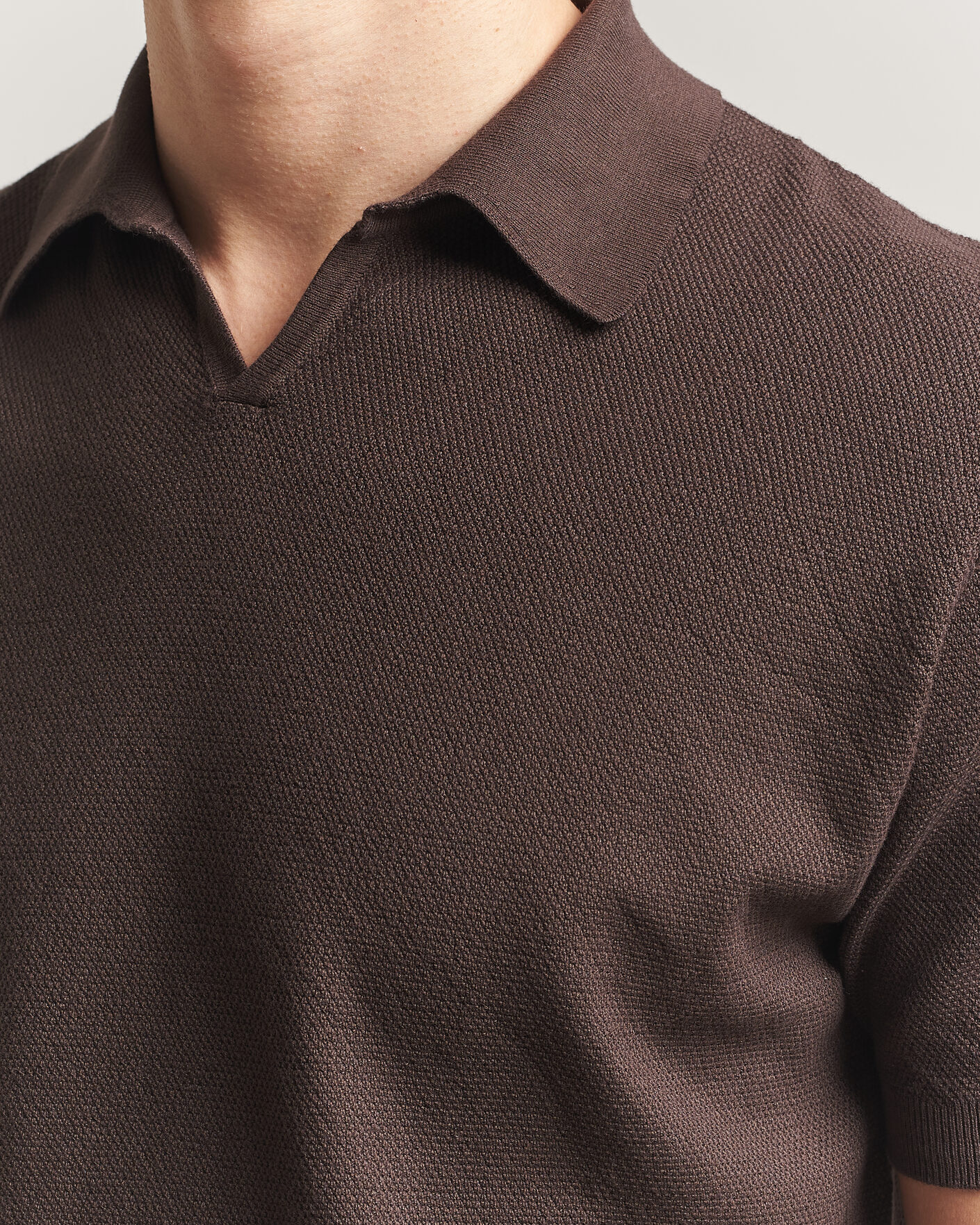 Herre | Polotrøjer | Boglioli | Short Sleeve Polo Piquet Brown