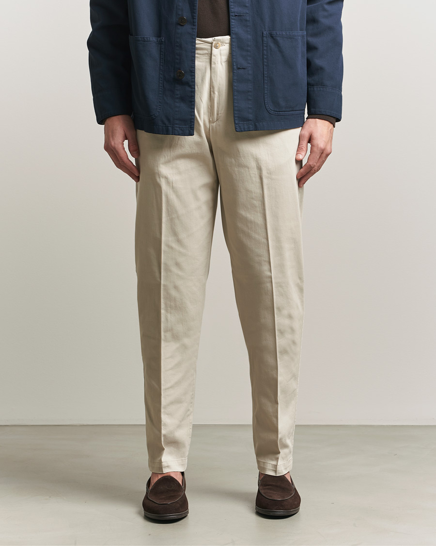 Herre | Bukser | Boglioli | Regular Fit Cotton Chinos Beige