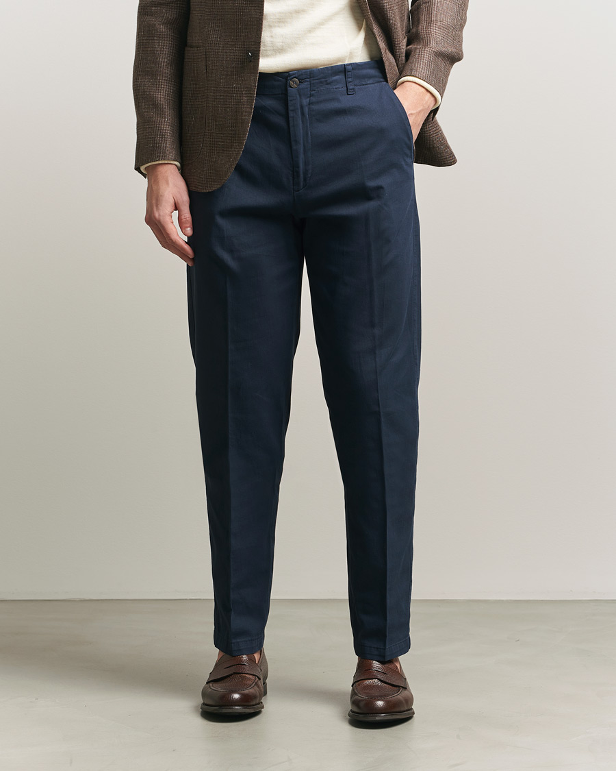 Herre | Bukser | Boglioli | Regular Fit Cotton Chinos Navy