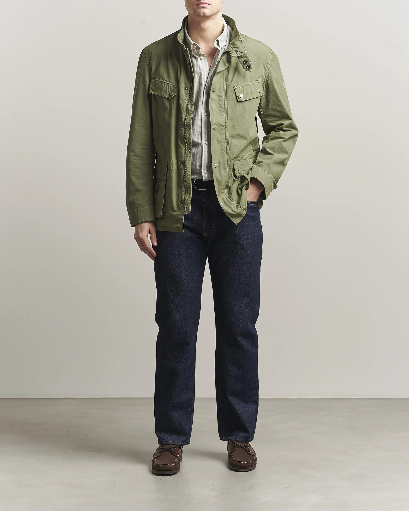 Herre | Jakker | Barbour International | Garment dyed Casual Duke Jacket Burnt Olive
