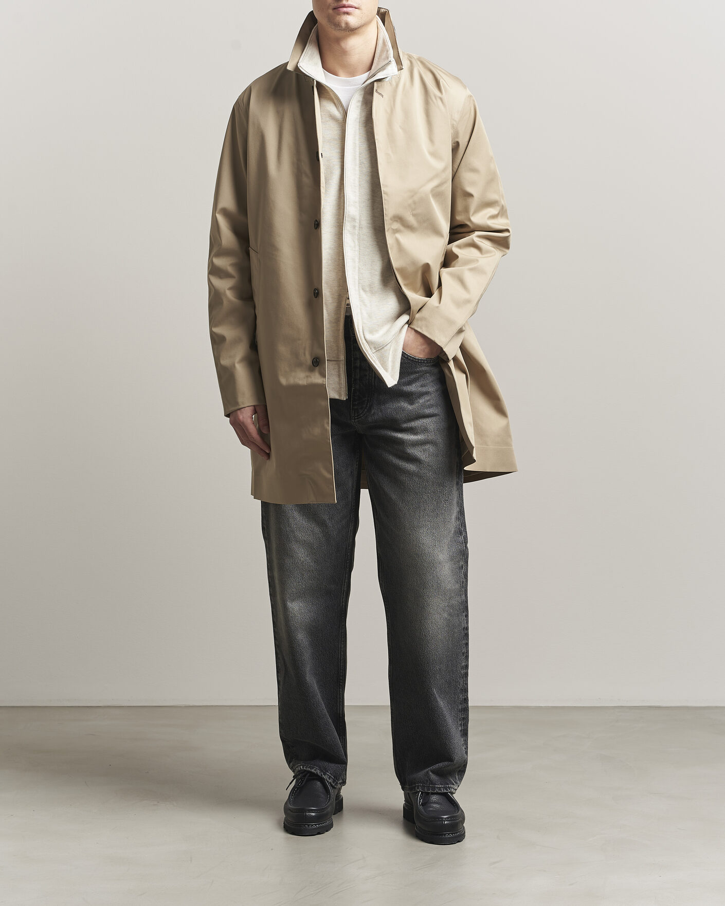 Herre | Jakker | Barbour Lifestyle | Rokig Waterproof Car Coat Washed Stone
