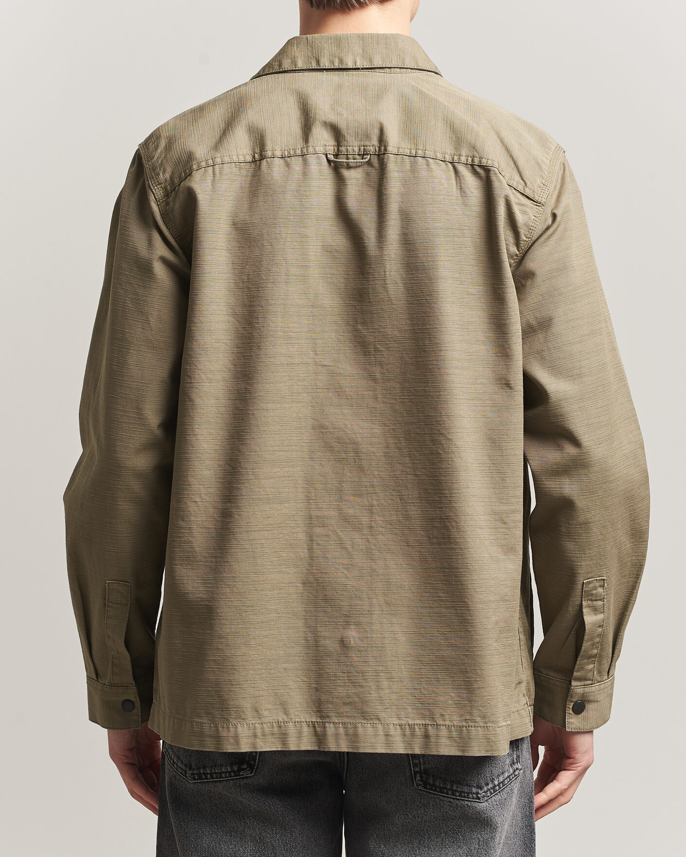 Herre | Skjorter | Barbour Lifestyle | Draftmen Cotton Slub Overshirt Grey Olive