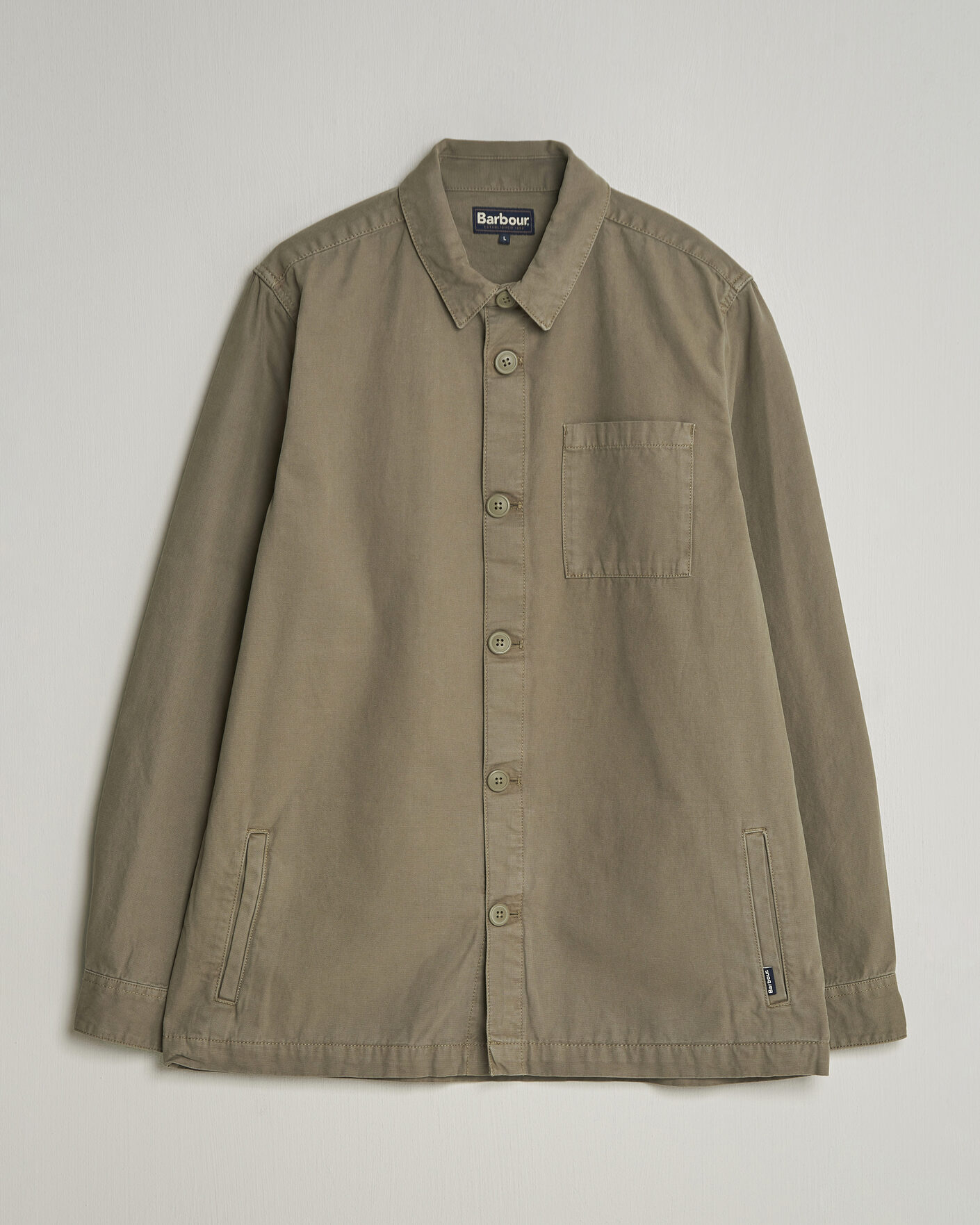Herre | Skjorter | Barbour Lifestyle | Washed Cotton Overshirt Smoky Olive