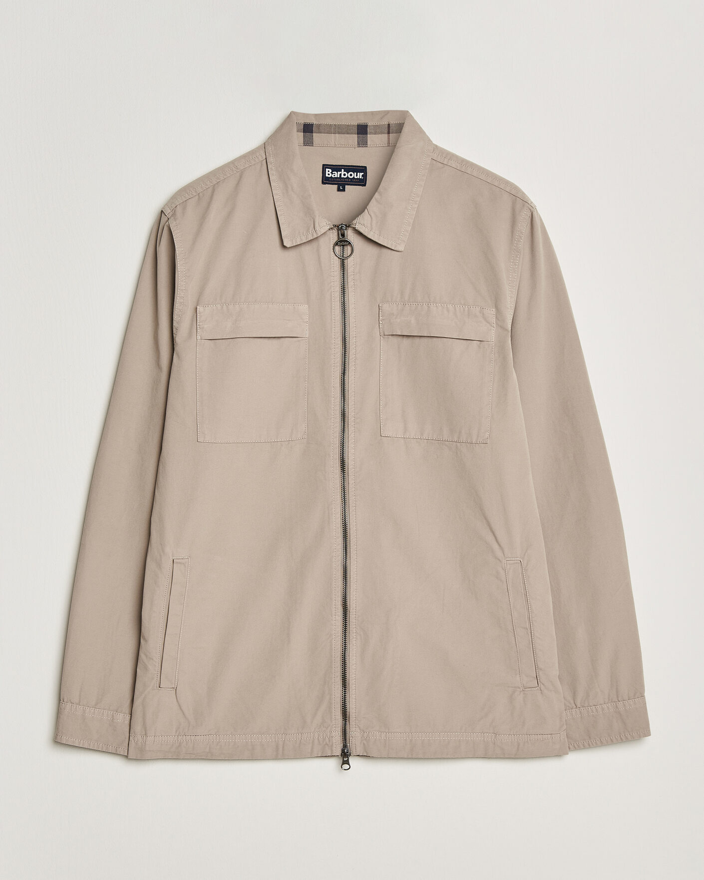 Herre | Skjorter | Barbour Lifestyle | Glendale Zip Overshirt Concrete