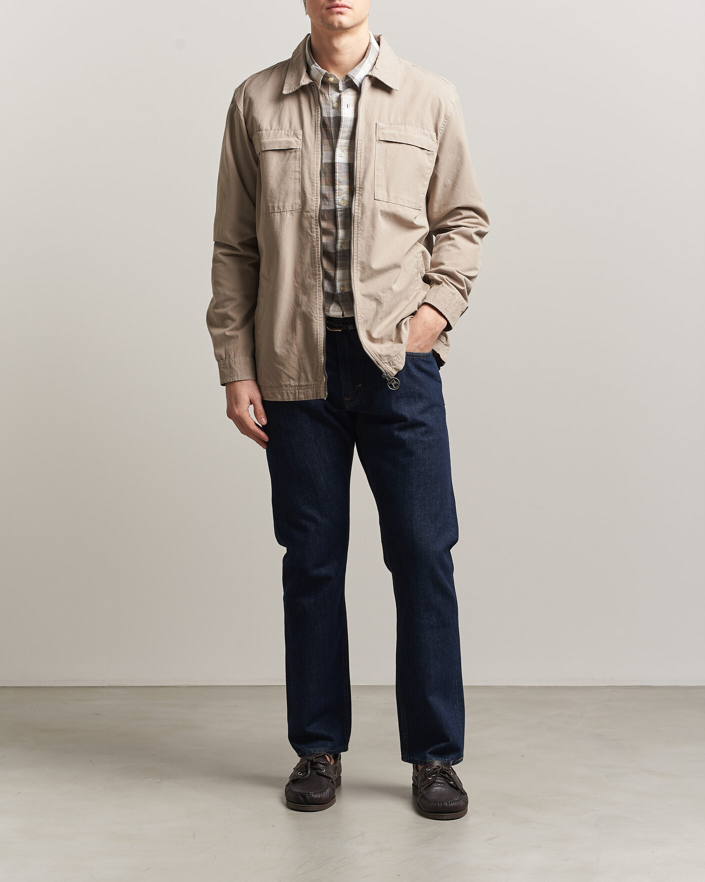 Herre | Skjorter | Barbour Lifestyle | Glendale Zip Overshirt Concrete