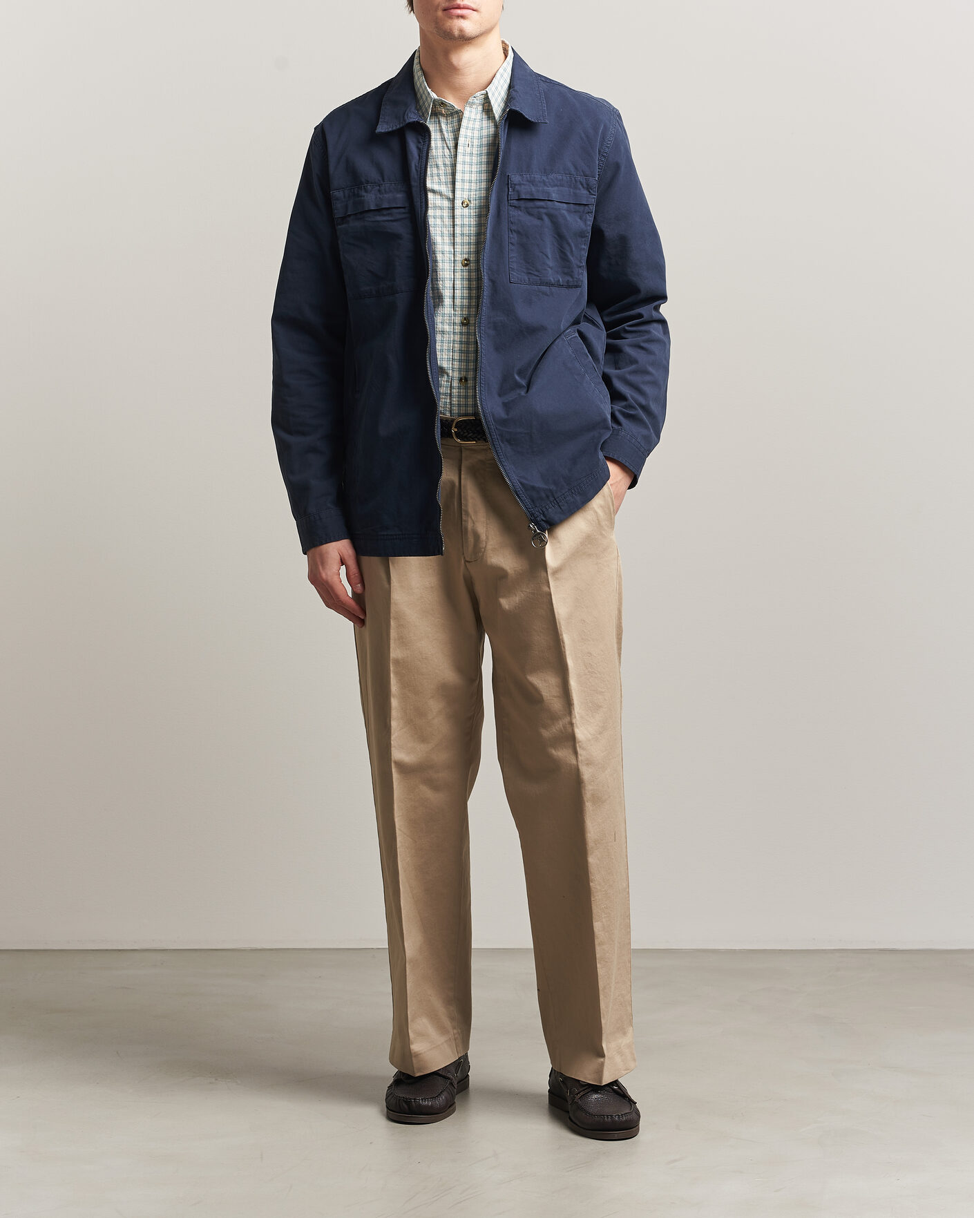 Herre | Skjorter | Barbour Lifestyle | Glendale Zip Overshirt Navy