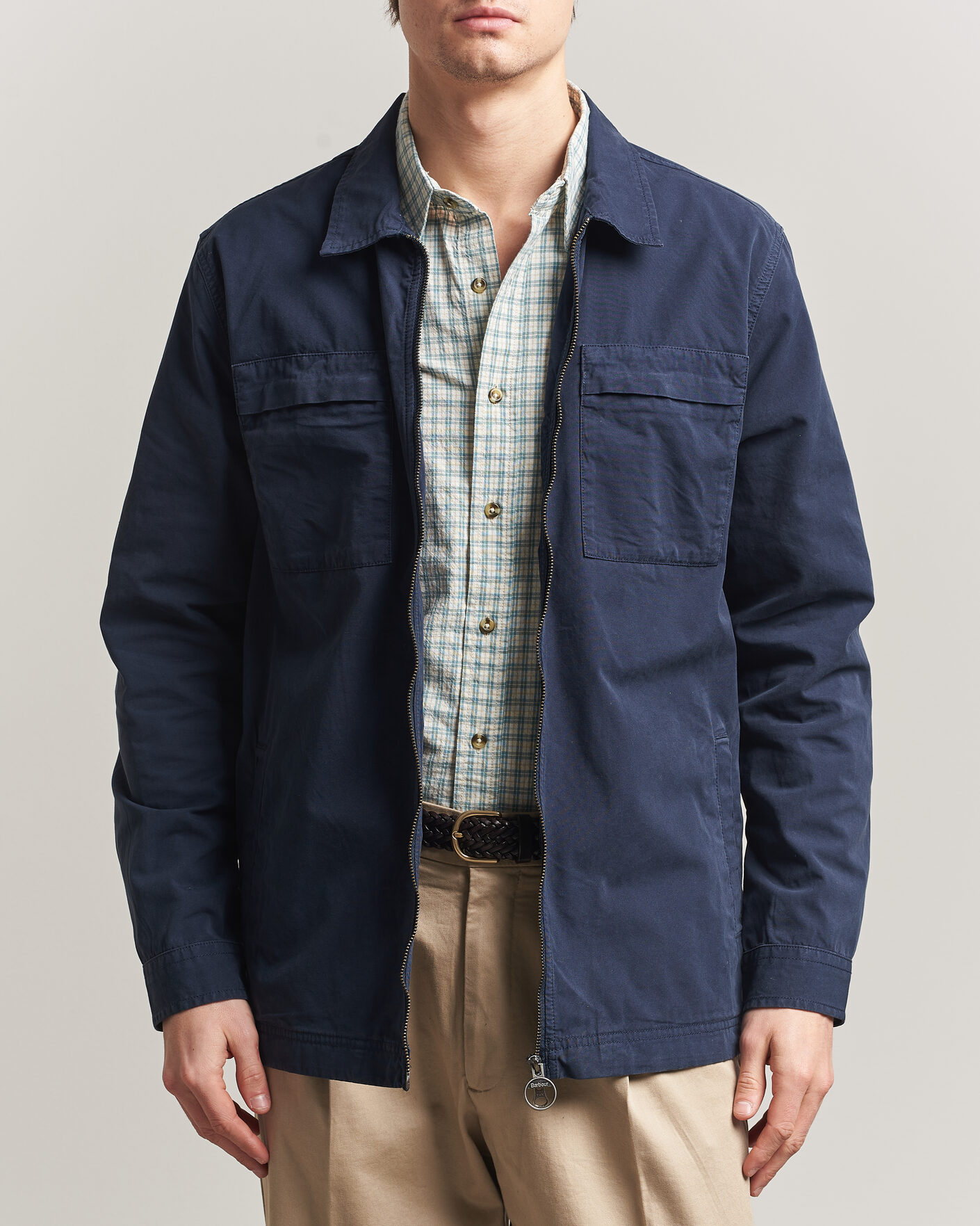 Herre | Skjorter | Barbour Lifestyle | Glendale Zip Overshirt Navy